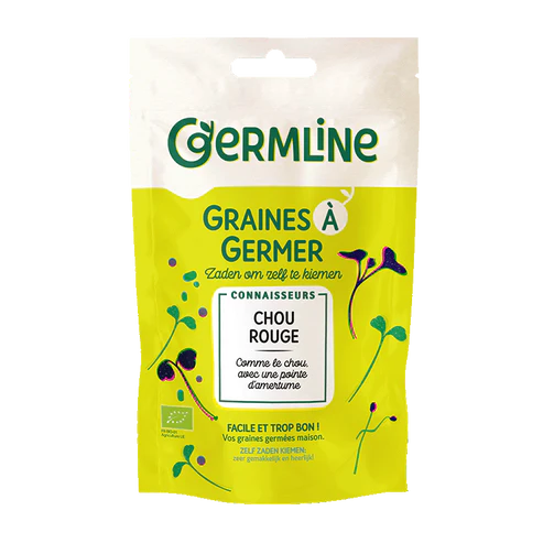 Graines à germer biologiques de chou rouge, 100g