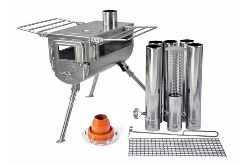 Poêle à bois camping Woodlander Dbl View L (+ sortie Exit ) WINNERWELL