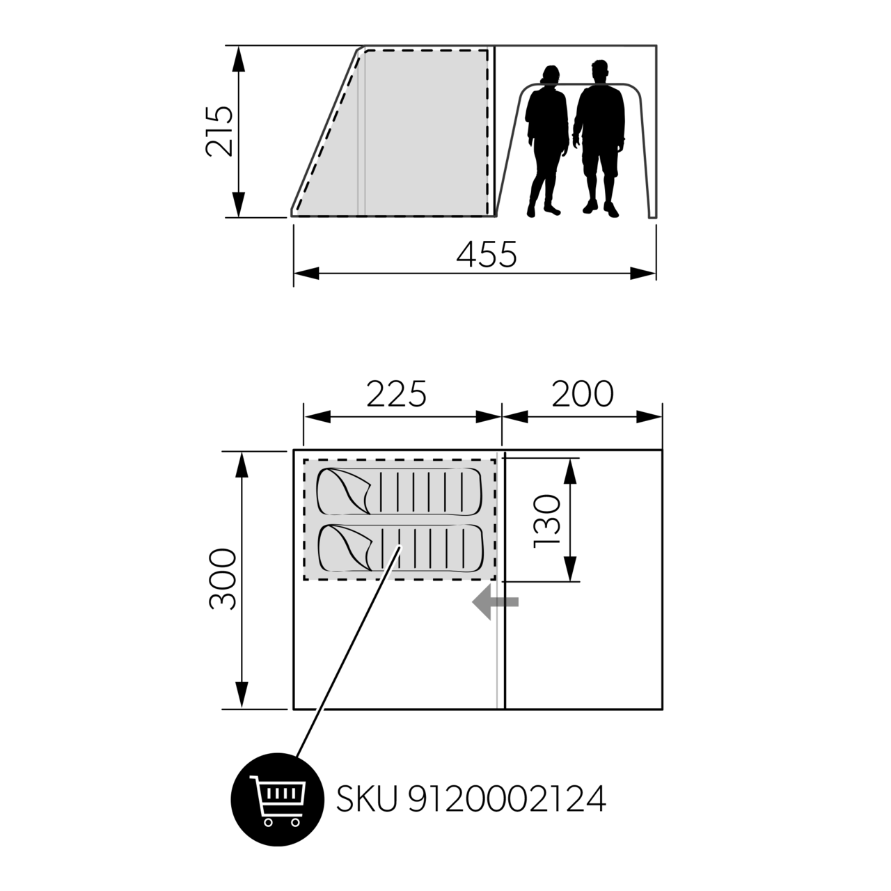 Tente gonflable 2 personnes Santorini FTK 2X4 TC DOMETIC