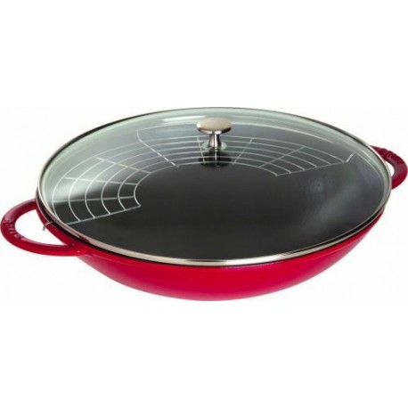 Wok en fonte ø 37 cm avec son couvercle STAUB