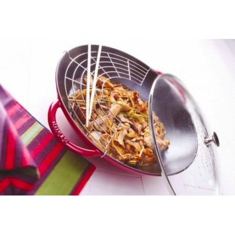 Wok en fonte ø 37 cm avec son couvercle STAUB
