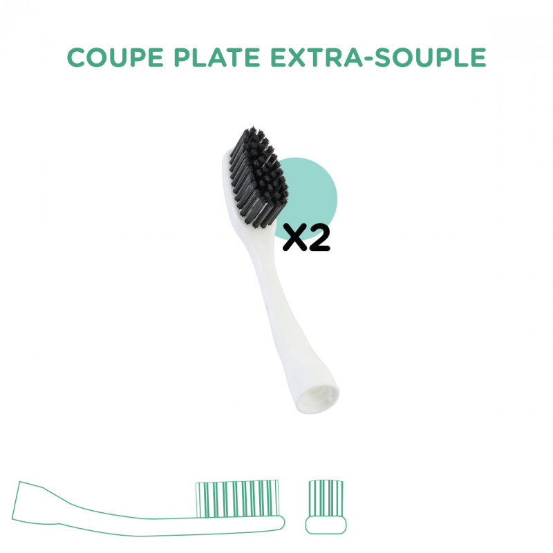 2 Têtes Interchangeables Édith Expert pour Brosse à dent Édith BIOSEPTYL