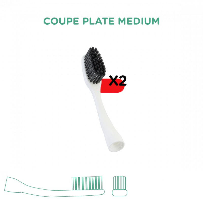 2 Têtes Interchangeables Édith Souple ou Medium pour brosse à dent Édith BIOSEPTYL 