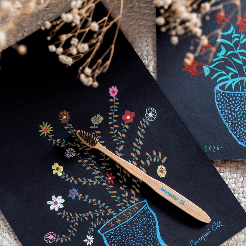 Brosse à dent à poils souple Enfant en Bois Dubois Junior BIOSEPTYL