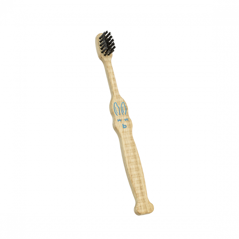 Brosse à dent à poils souple Enfant 3-6 ans en bois Le P'tit Dubois BIOSEPTYL