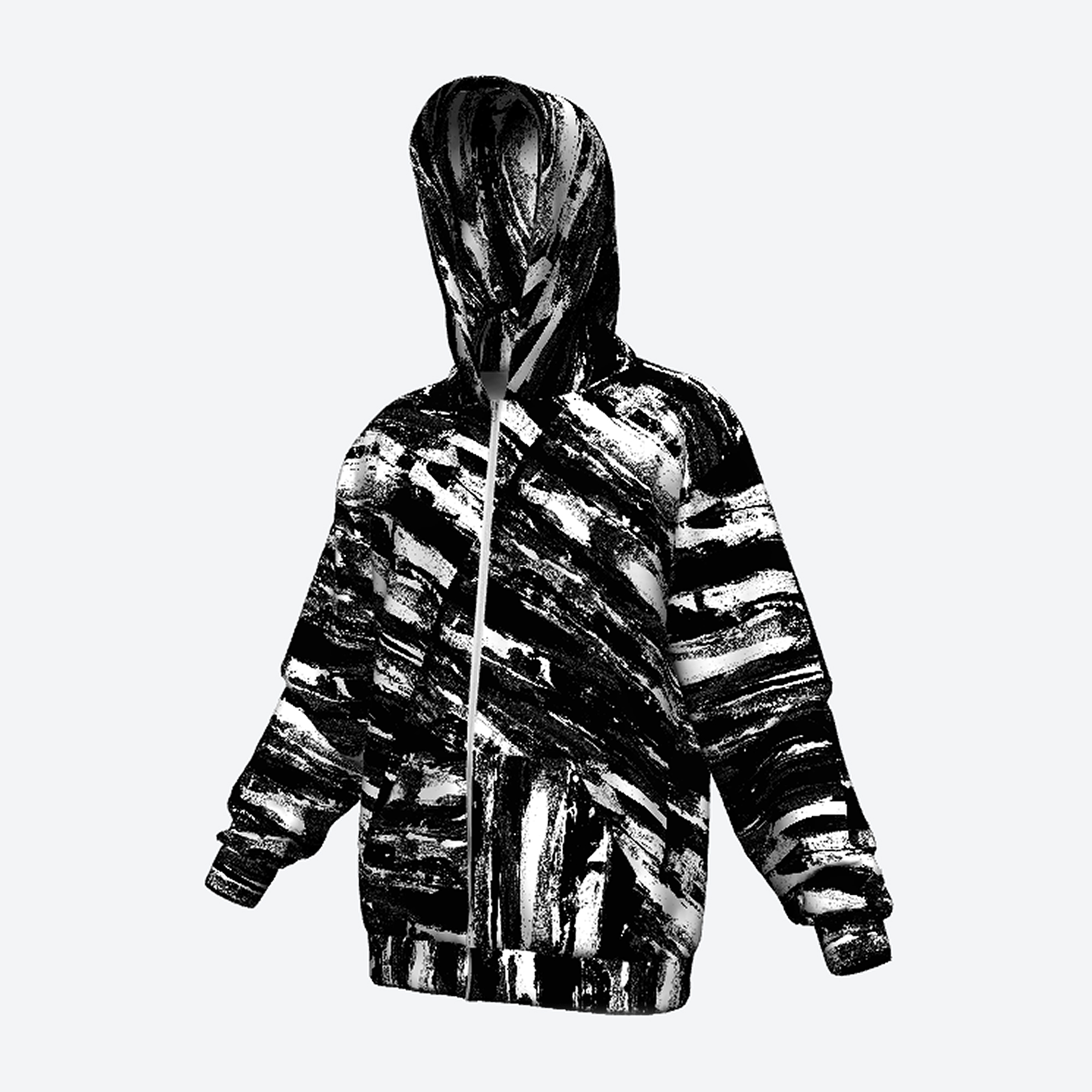 BLACK STEEL Unisex Art Zipper Hoodie