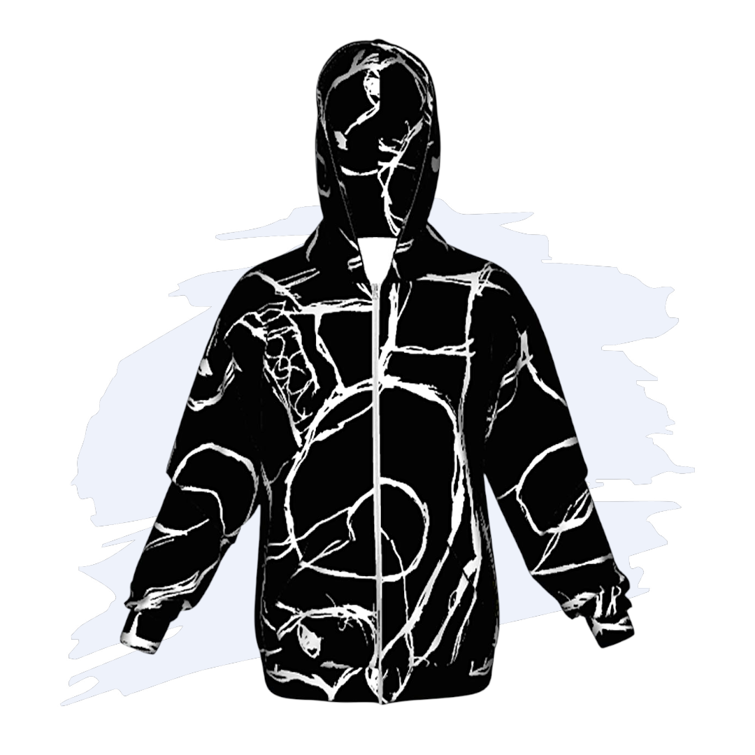 LINEA Unisex Art Zipper Hoodie