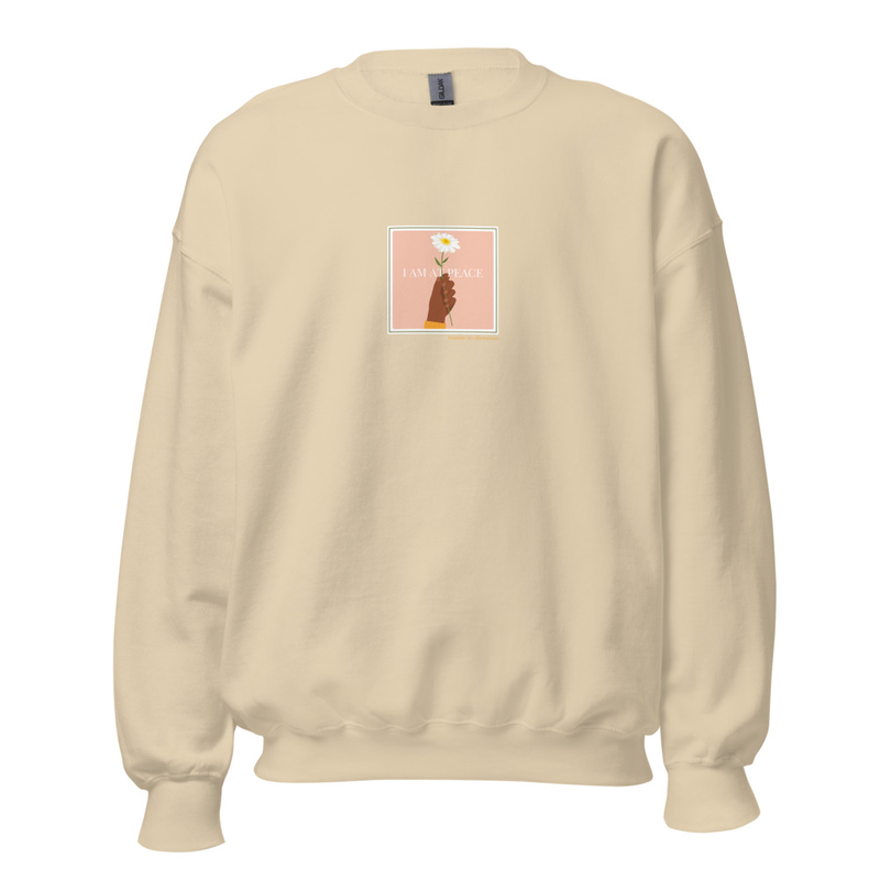 I am at peace- yellow sleeve Crewneck
