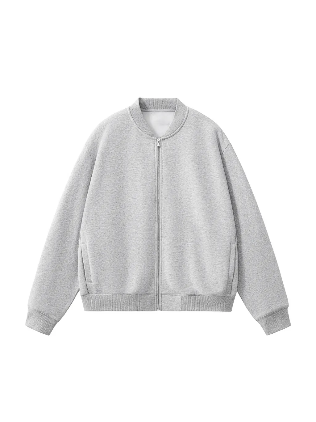 Zip-Up Fleeced Varsity Jacket