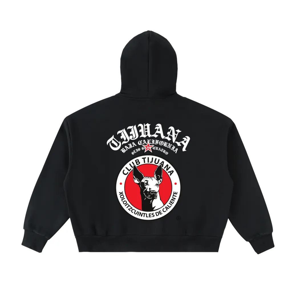 Xolos de Tijuana Fleeced Full-Zip Boxy Hoodie