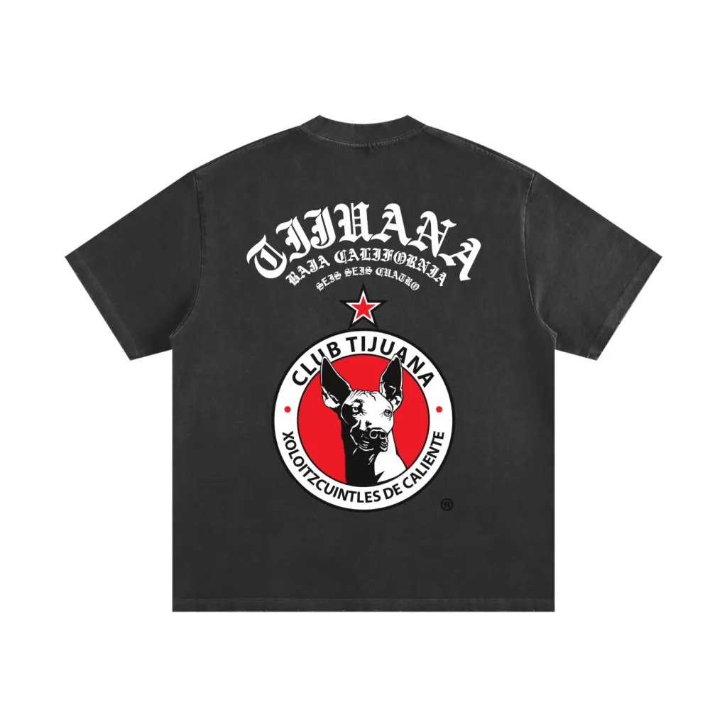 Xolos de Tijuana Heavyweight Vintage Washed Frayed T-Shirt