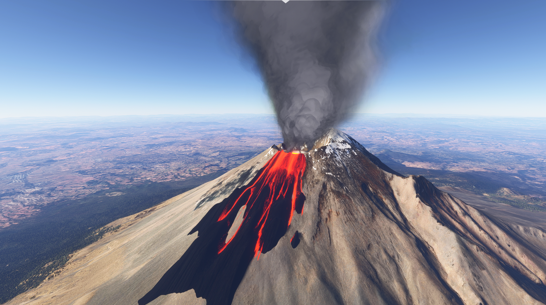 Animated Active Volcano in Popocatpetl, Mexico 