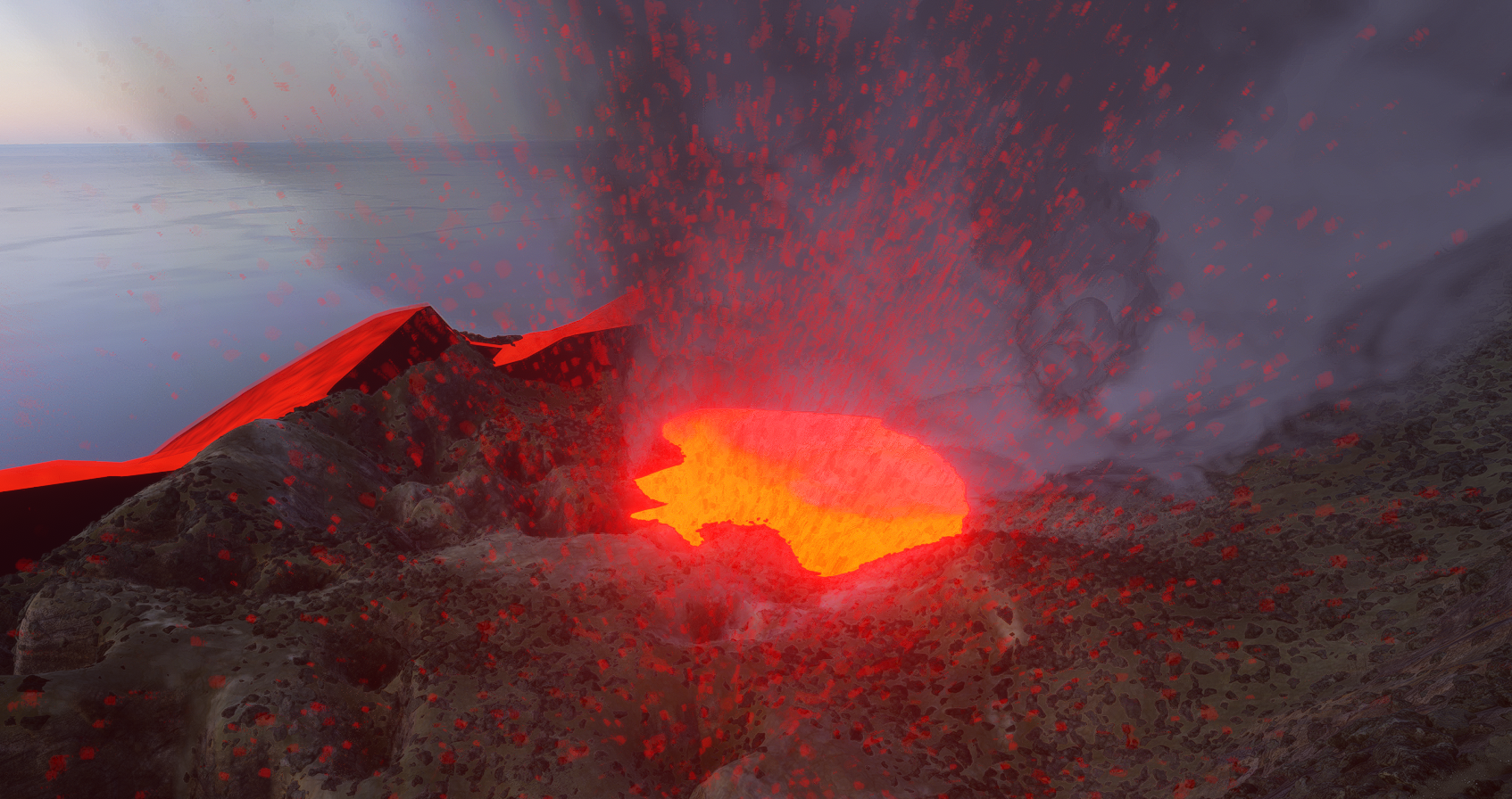Active Volcano in Stromboli Italy