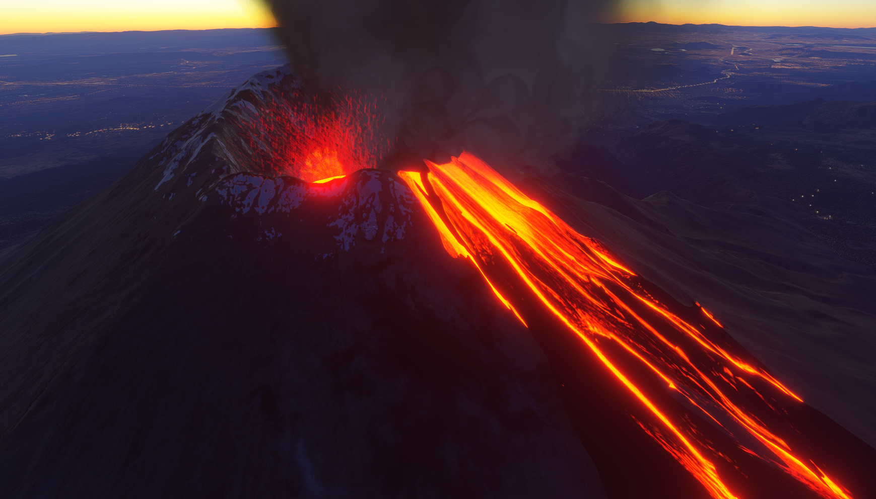 Animated Active Volcano in Popocatpetl, Mexico 