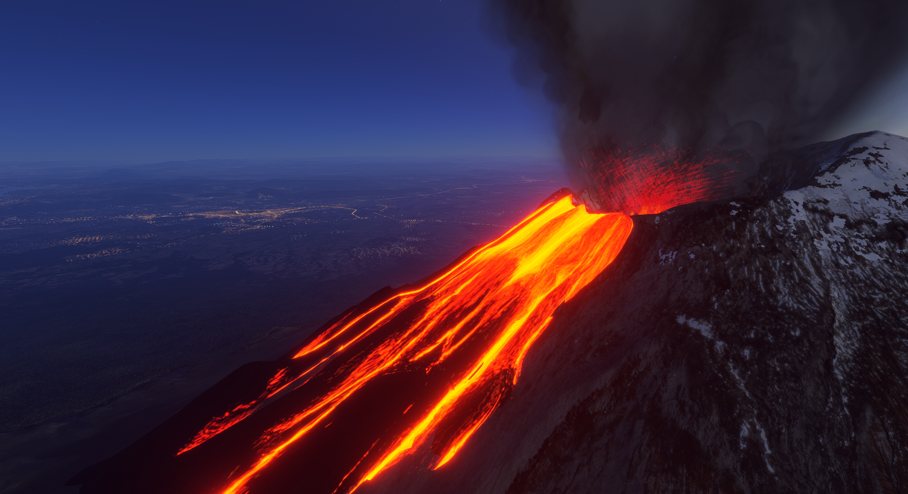 Animated Active Volcano in Popocatpetl, Mexico 