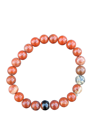 Bracelet en jaspe rouge 8mm