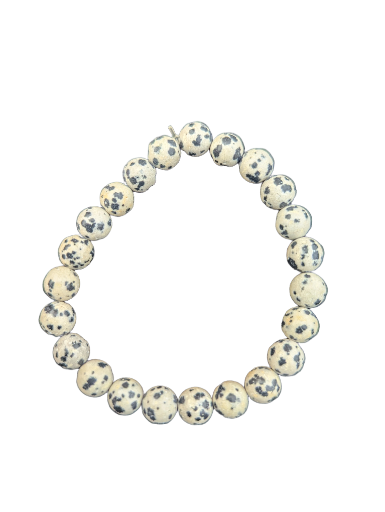 Bracelet en jaspe dalmatien 8mm