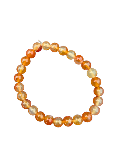 Bracelet en agate cornaline 8mm