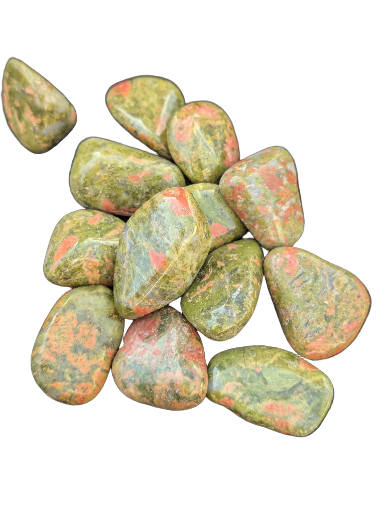 Pierres roulées jaspe unakite 3cm 1pcs
