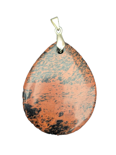 Pendentif en pierre, obsidienne acajou