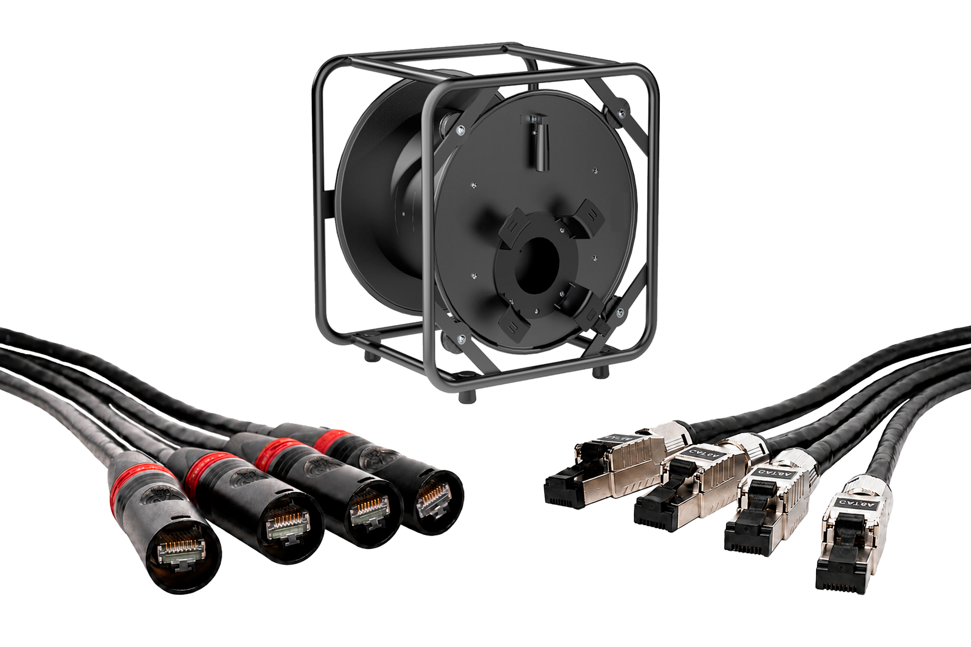 Manguera 4 x Ethernet PRO CAT6 - 10G: Ø19 mm / Carro con cable Ethernet S/FTP (Shielded) profesional / 250Mhz - 23AWG