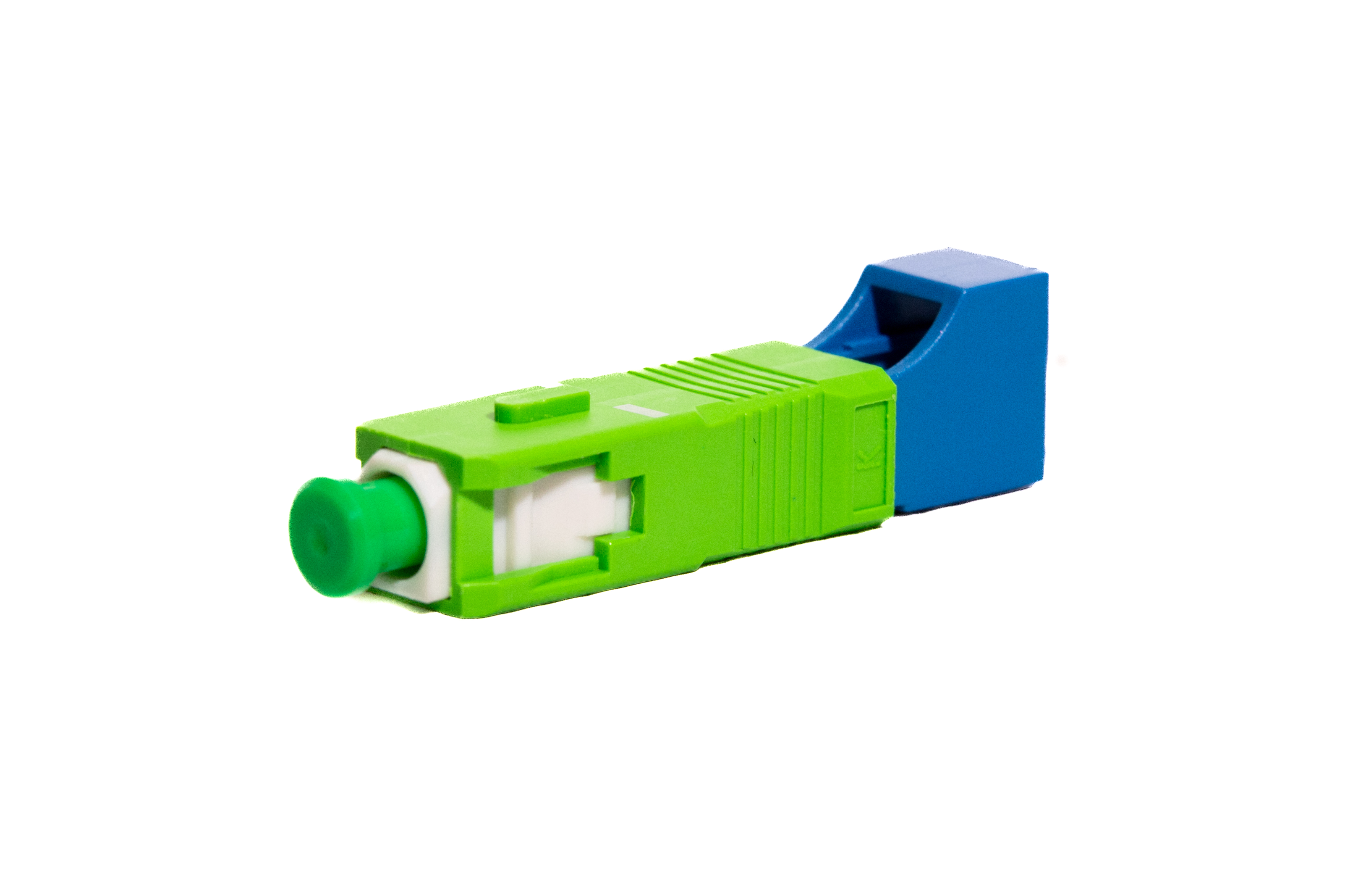 Adaptador - empalmador Pasivo - Fibra Óptica LC/UPC a SC/APC Simplex (1 Canal) 