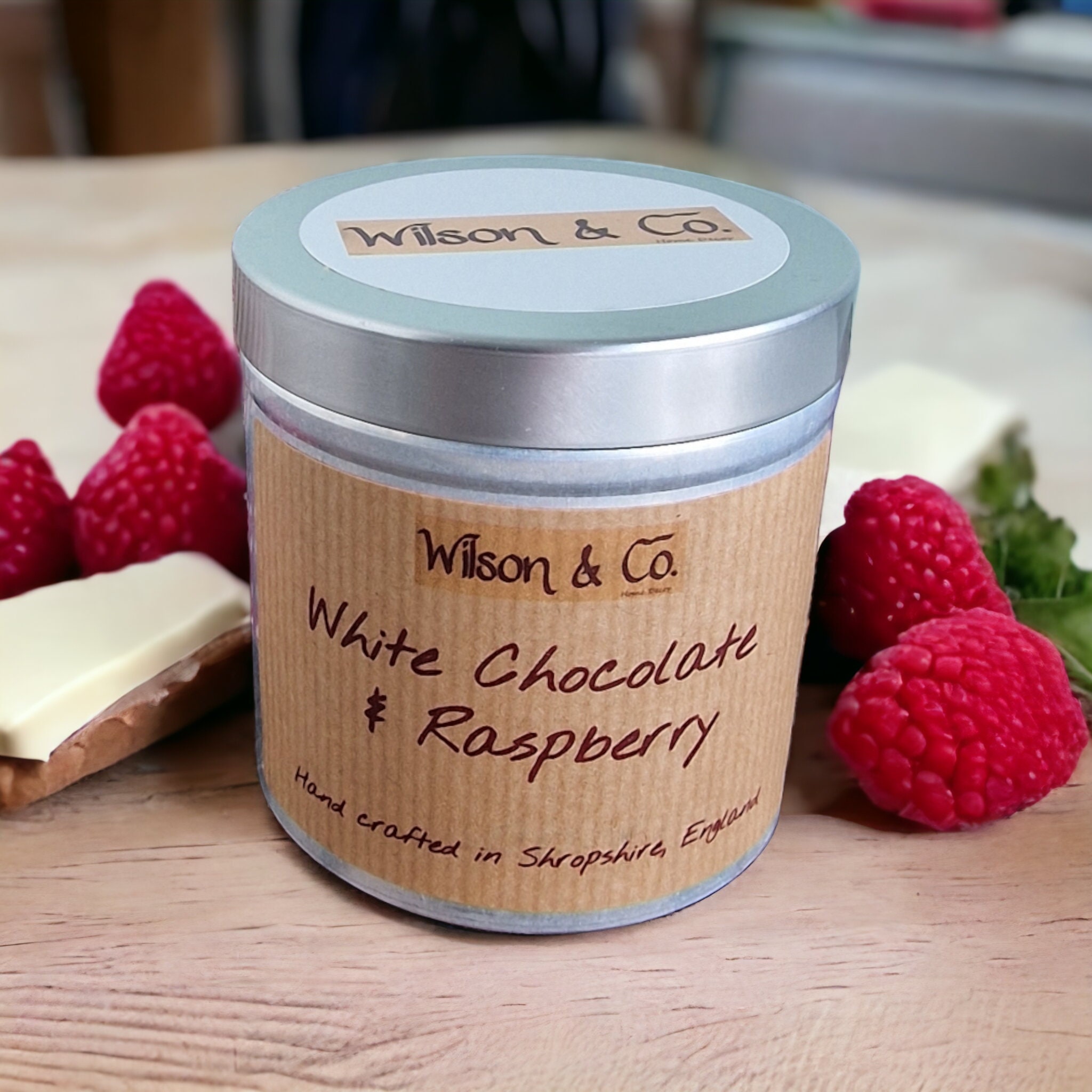 White Choc & Raspberry Scented Candle 230g