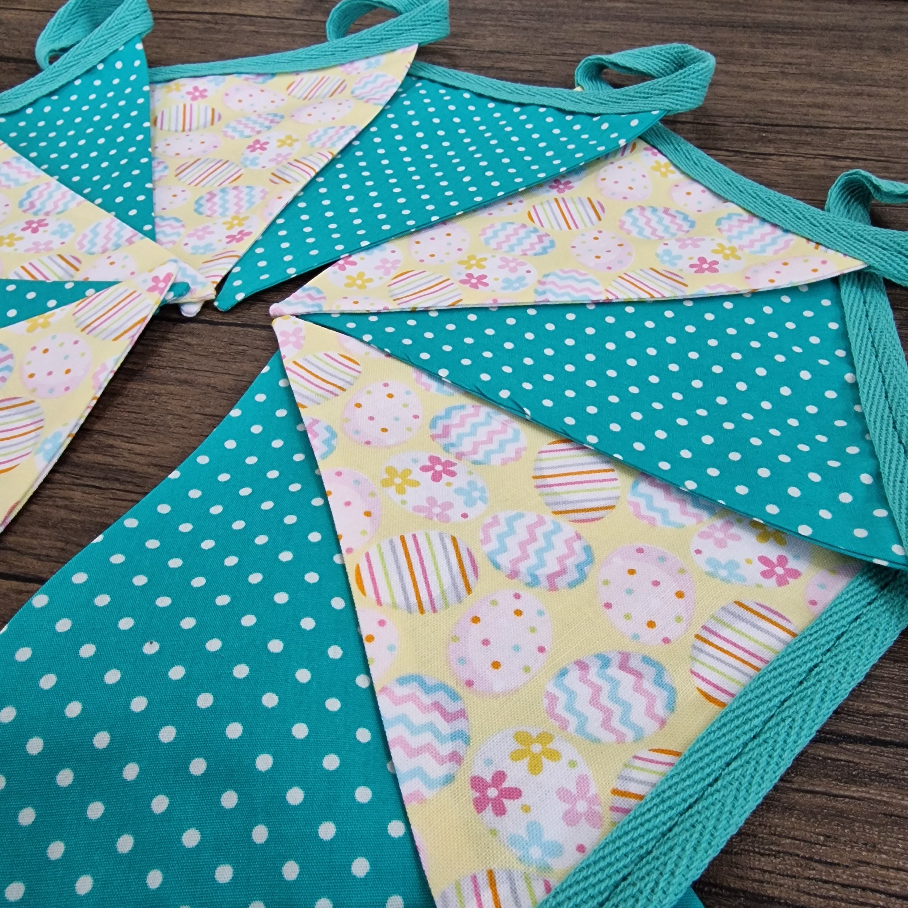 Easter Bunting Yellow and Turquoise 