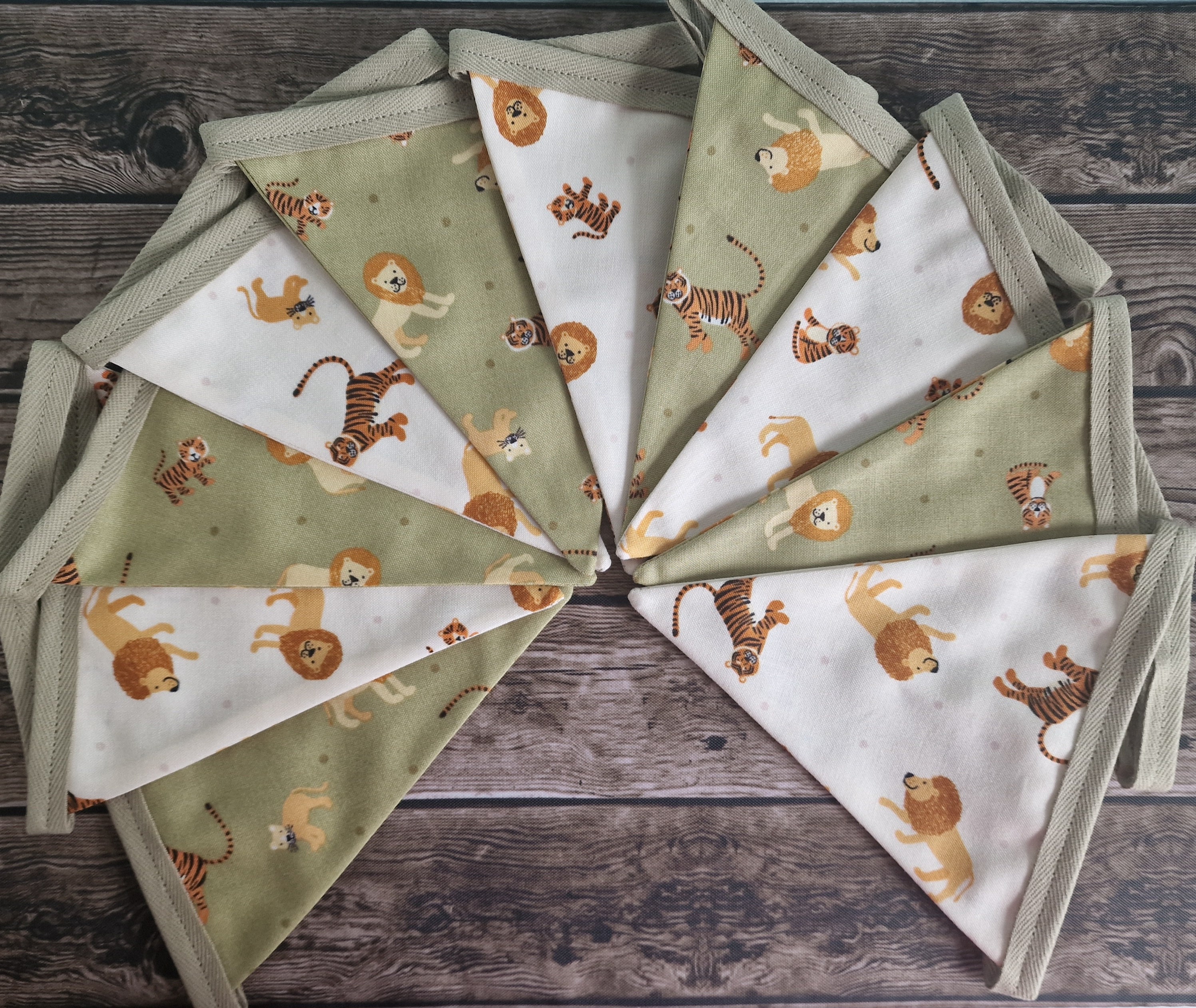 Safari Bunting Double Sided Handmade Fabric Bunting 