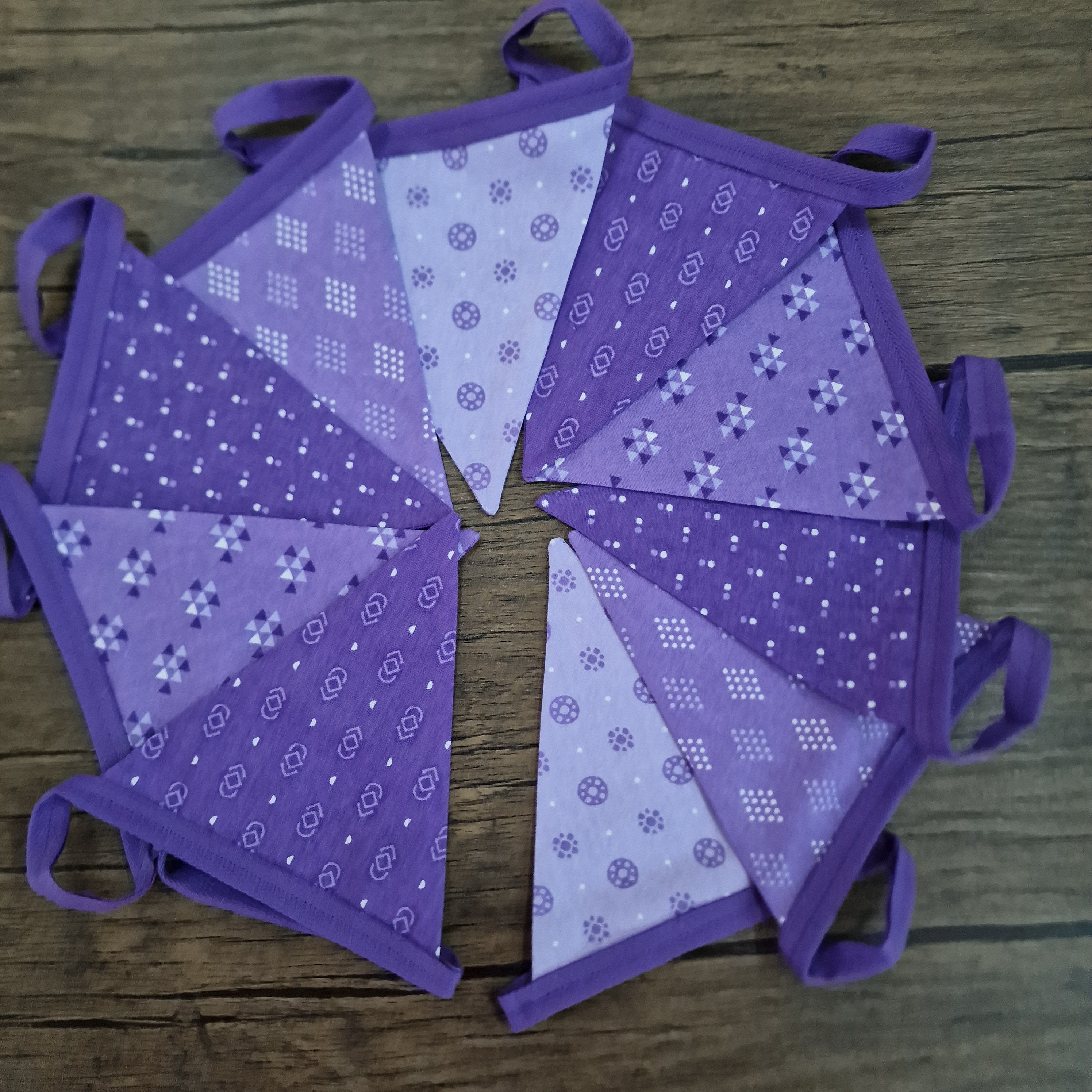 Purple Bunting | Double sided fabric bunting | Shades of Purple