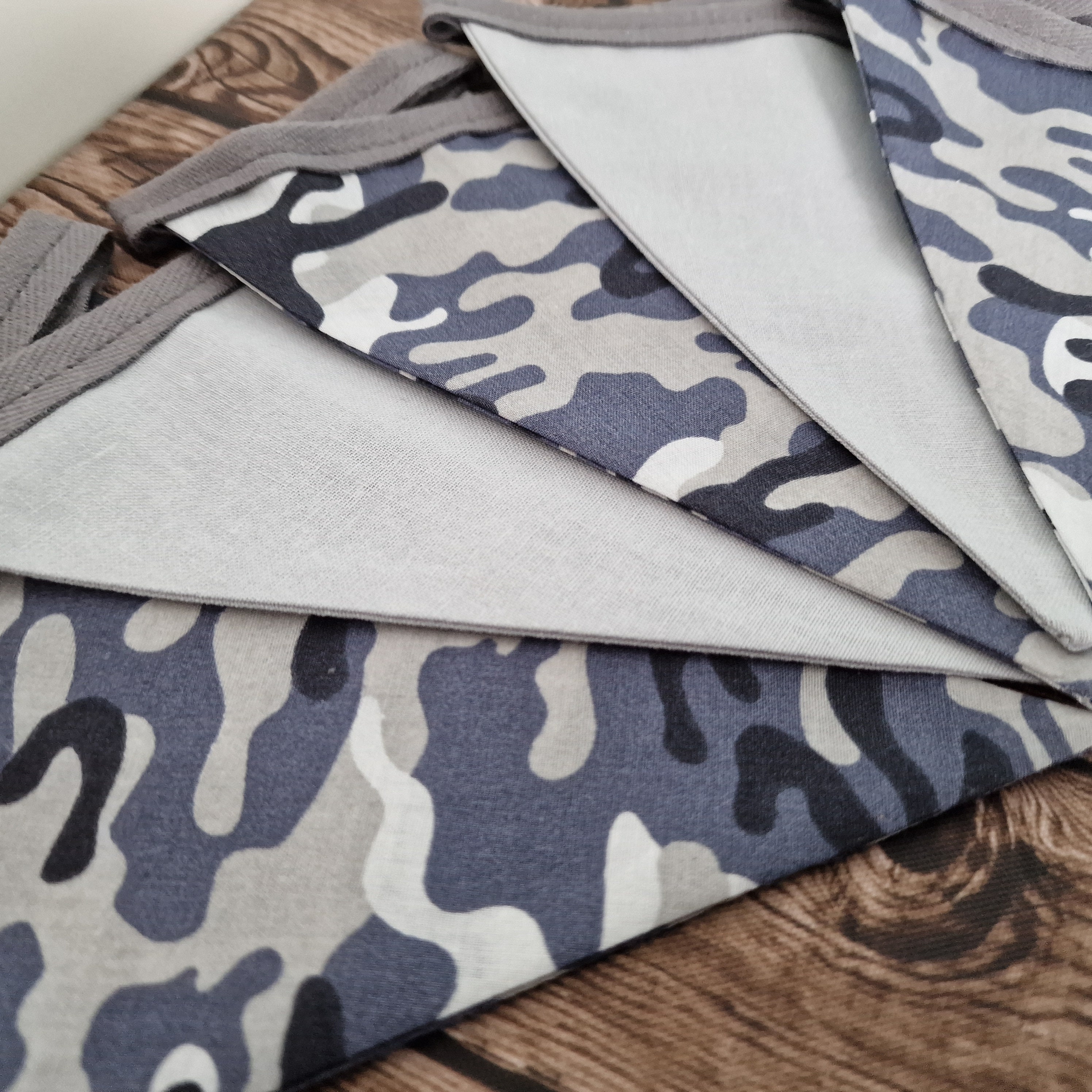 Camouflage Print Double Sided Fabric Bunting 