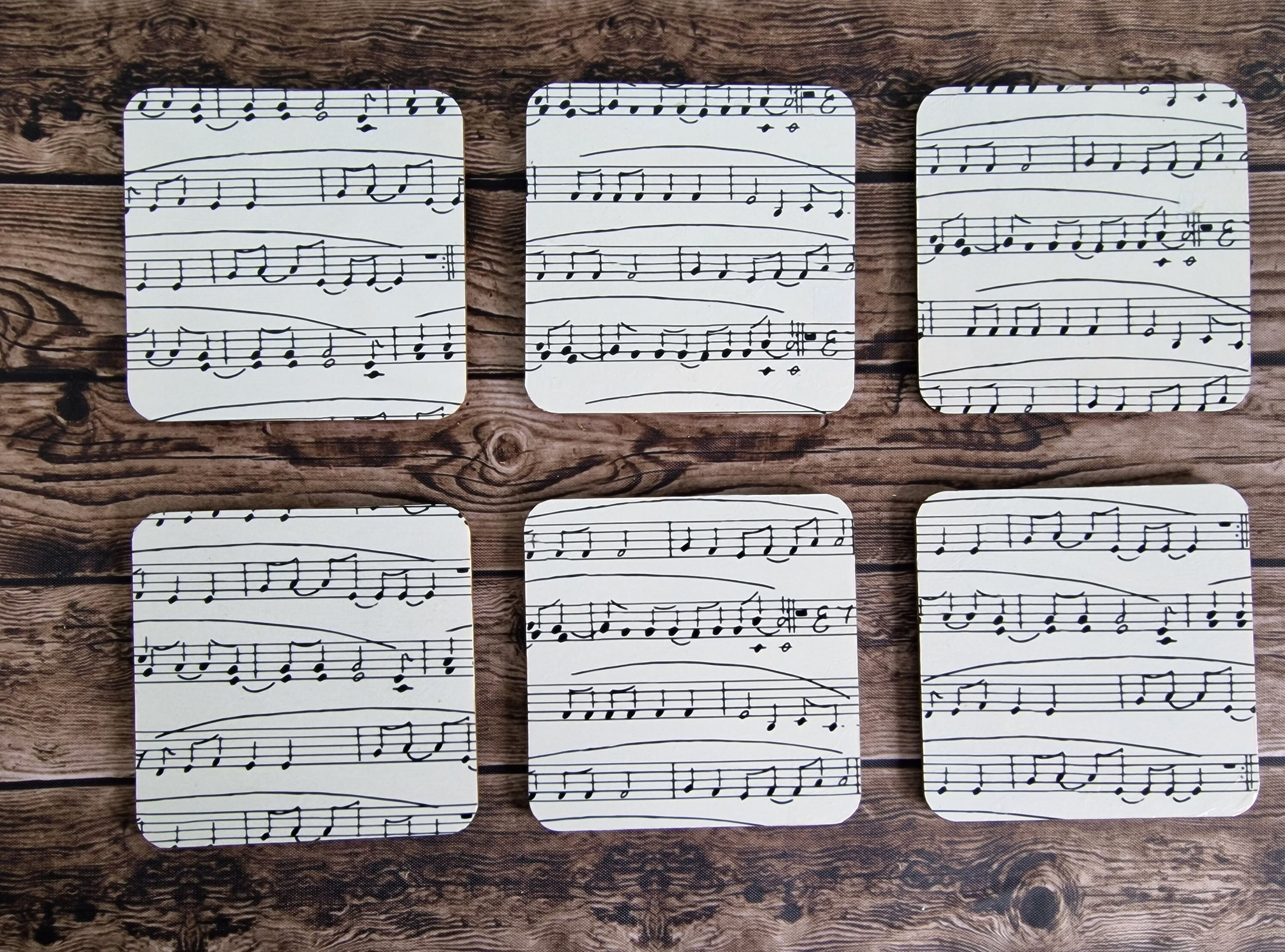 Music Themed Decoupage Coasters (Set of 6)