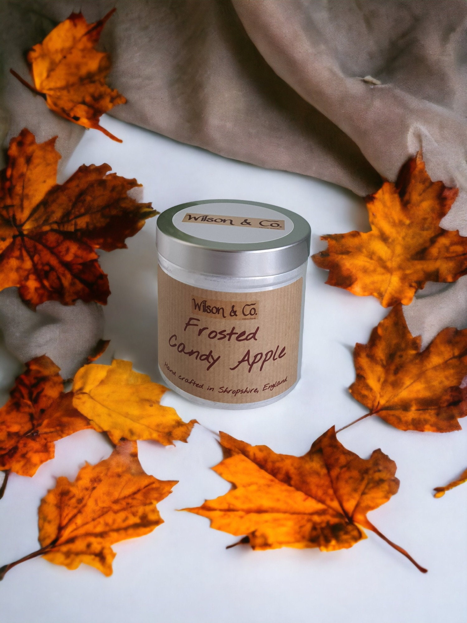 Frosted Candy Apple Scented Candle 230g in a tin 