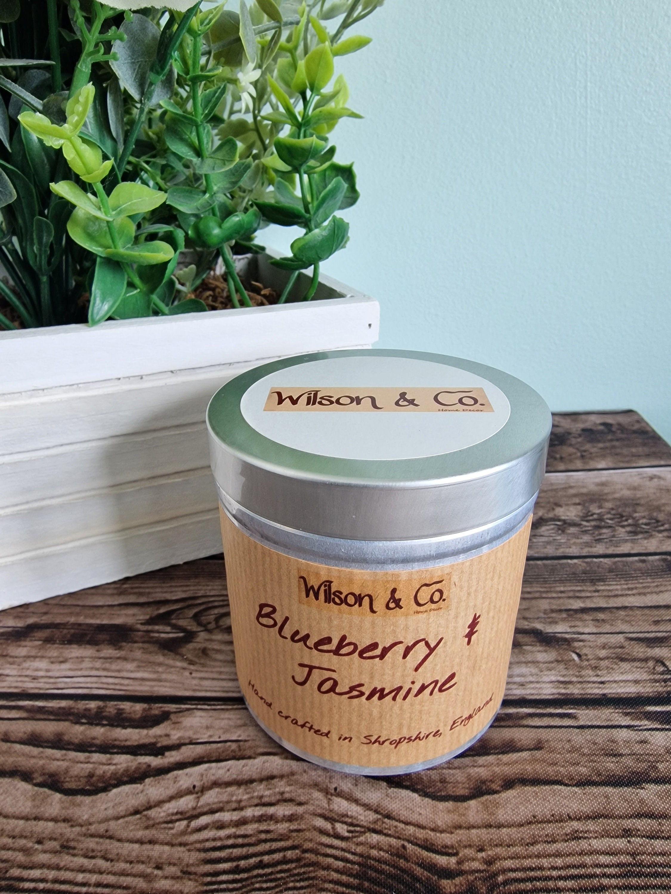 Blueberry & Jasmine Scented Candle in a tin 230g