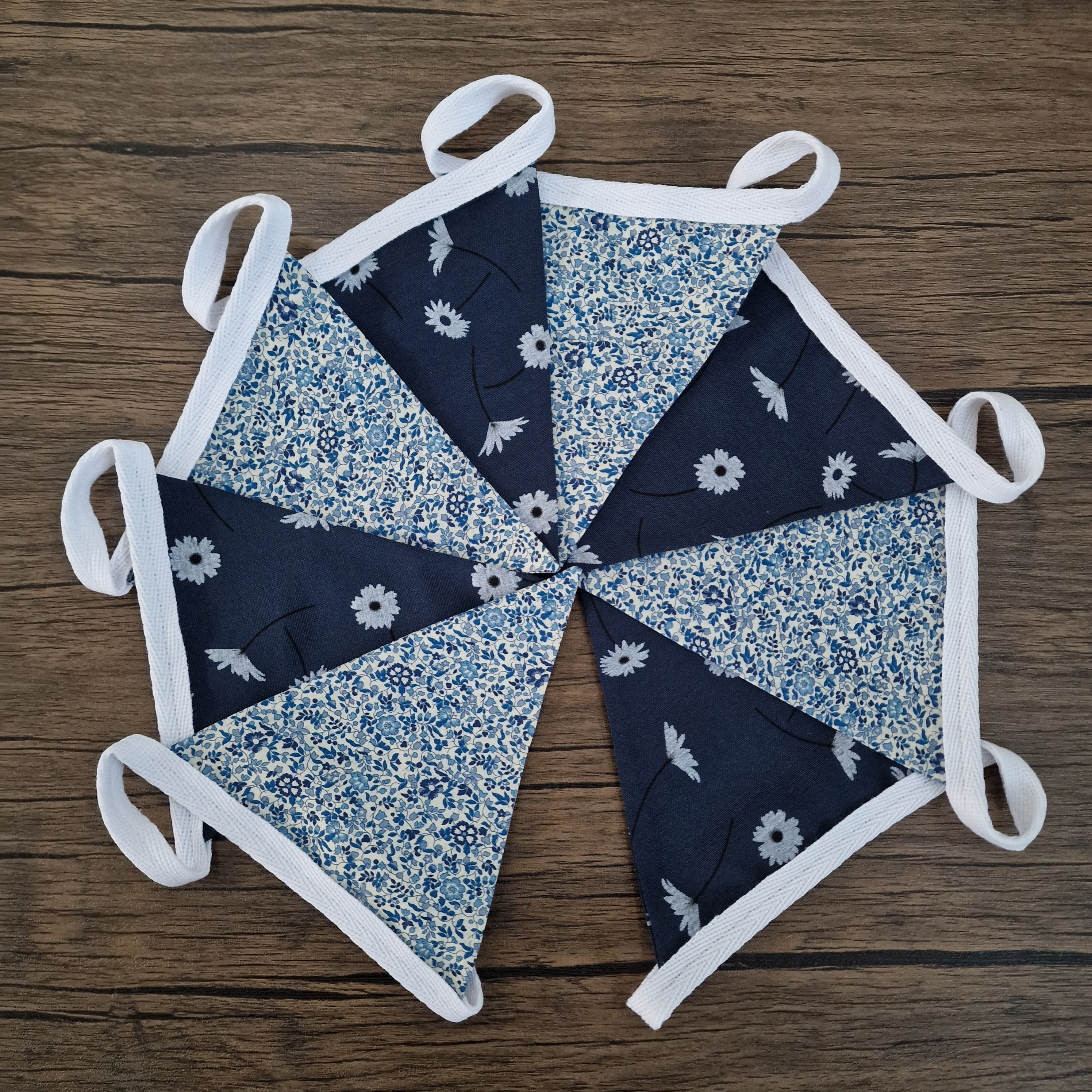 Liberty of London Blue & White Fabric Bunting 