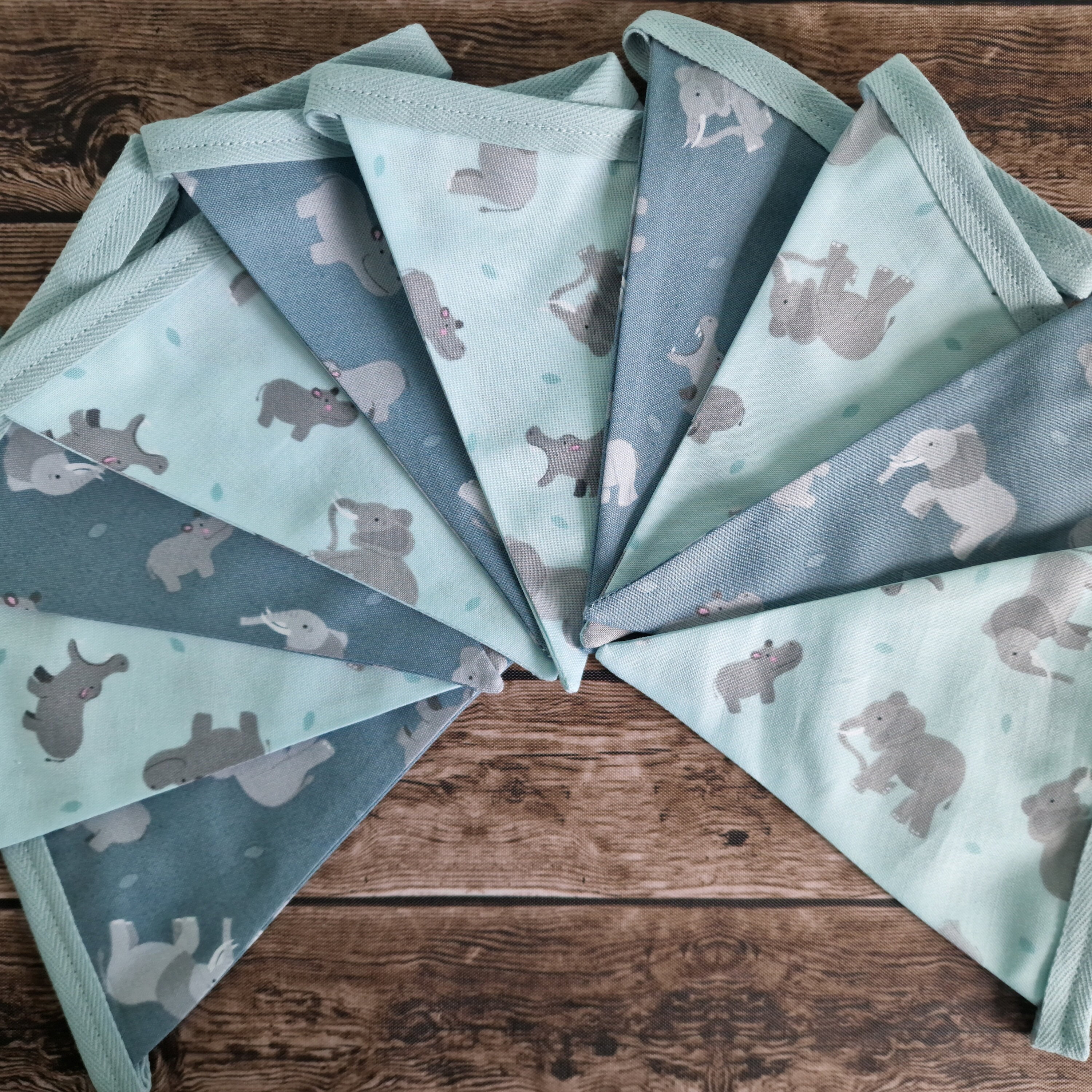 Safari Animal Nursery Bunting - Teal & Duck Egg Blue | safari themed nursery décor
