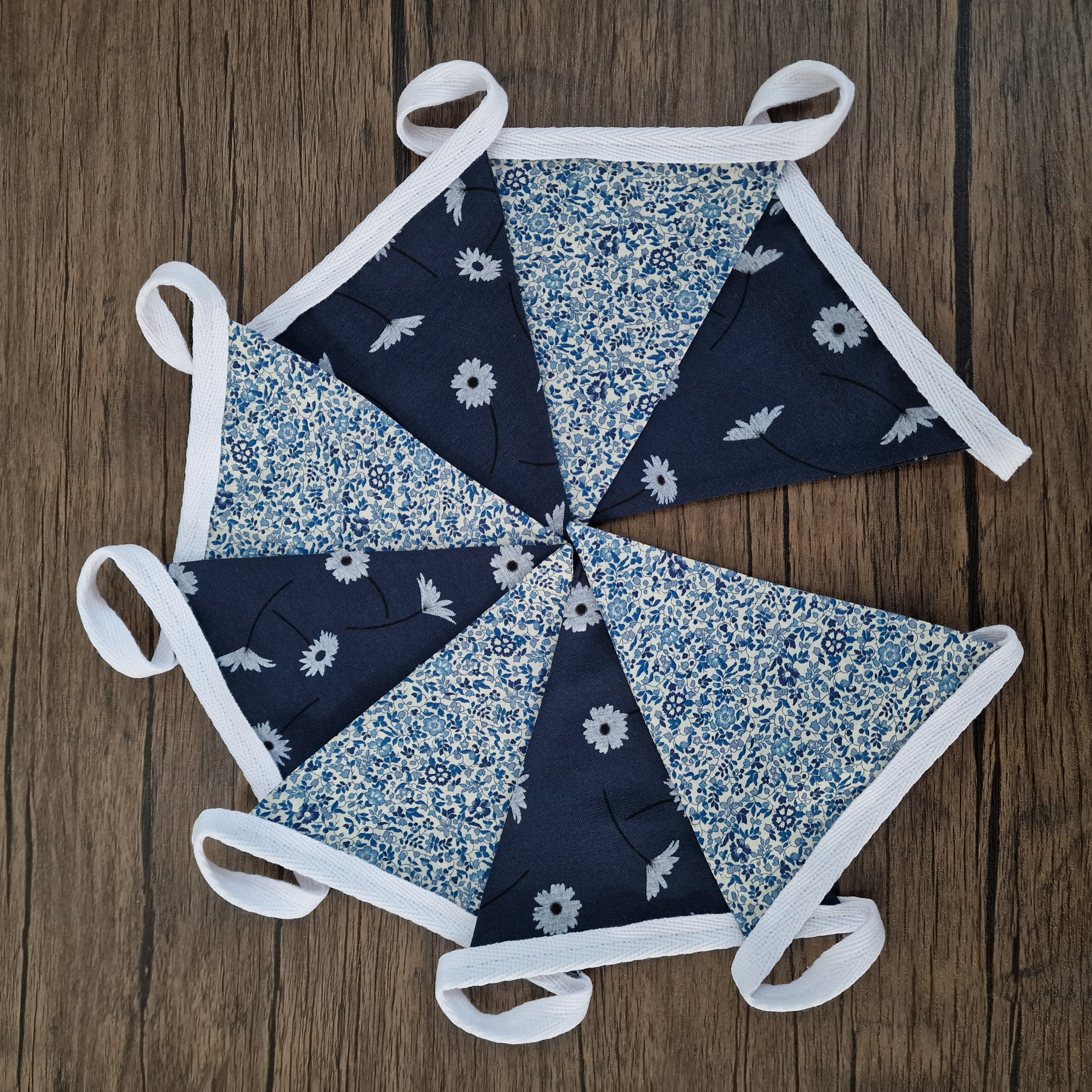 Liberty of London Blue & White Fabric Bunting 