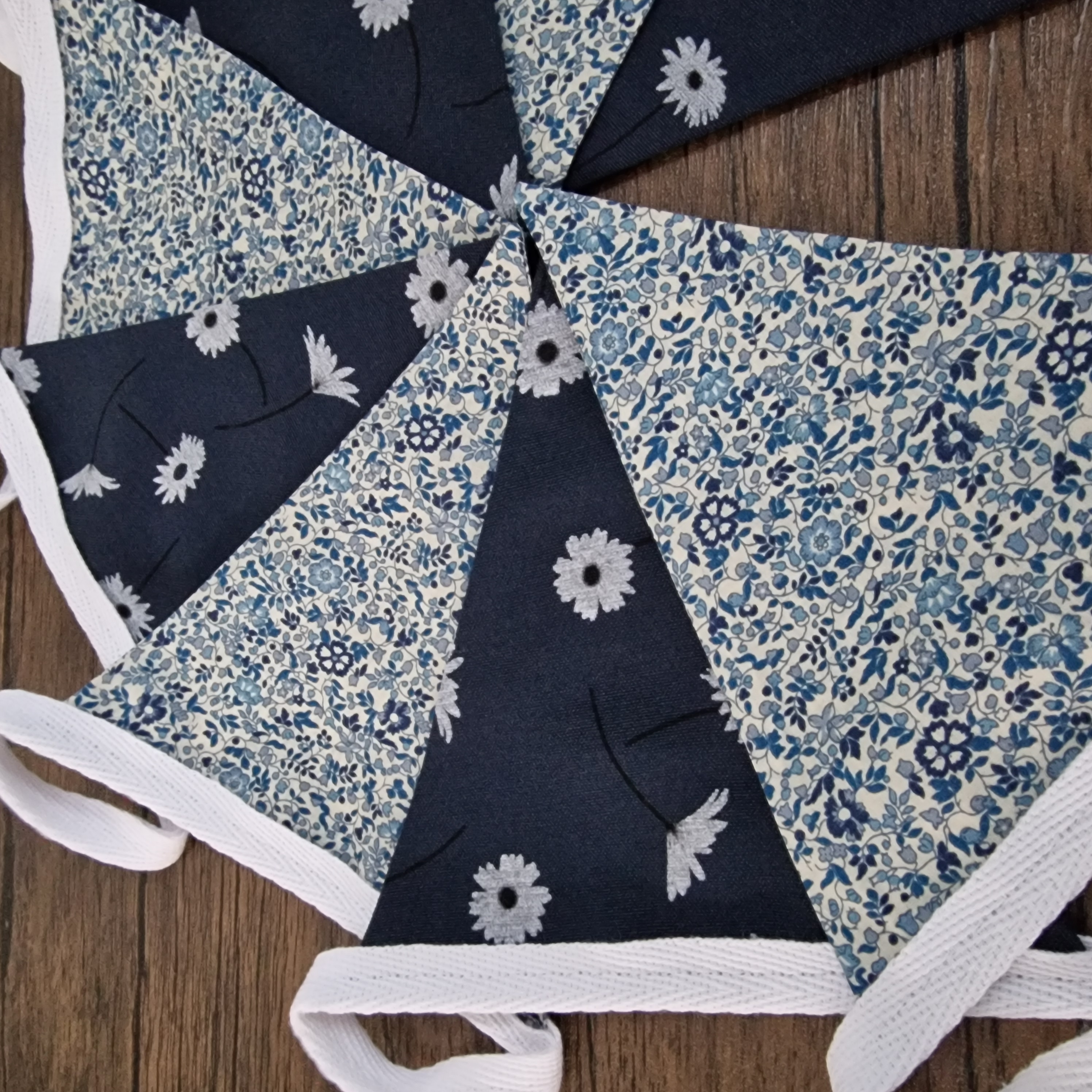 Liberty of London Blue & White Fabric Bunting 