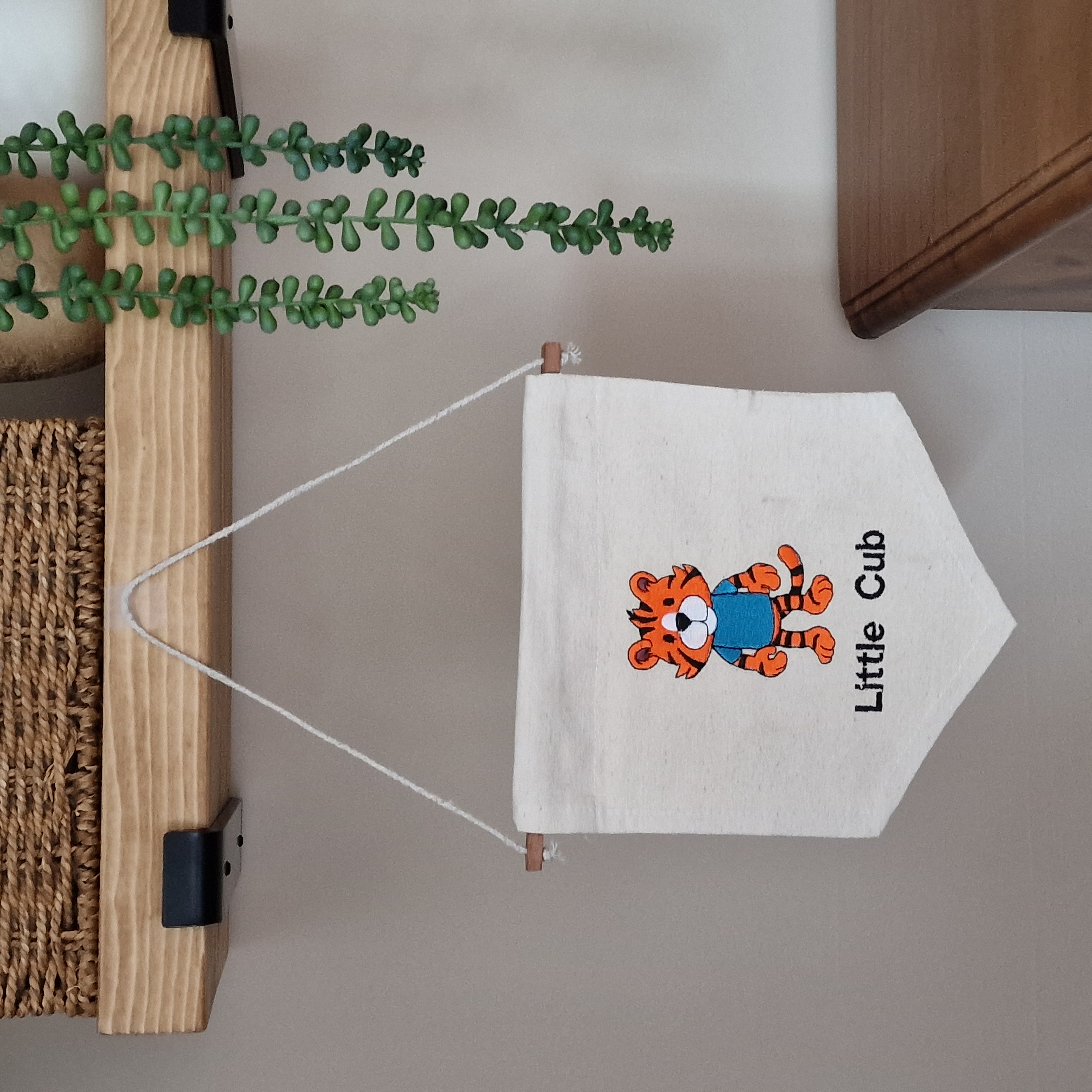 Embroidered Wall Hanging for Nursery - Little Cub Design 