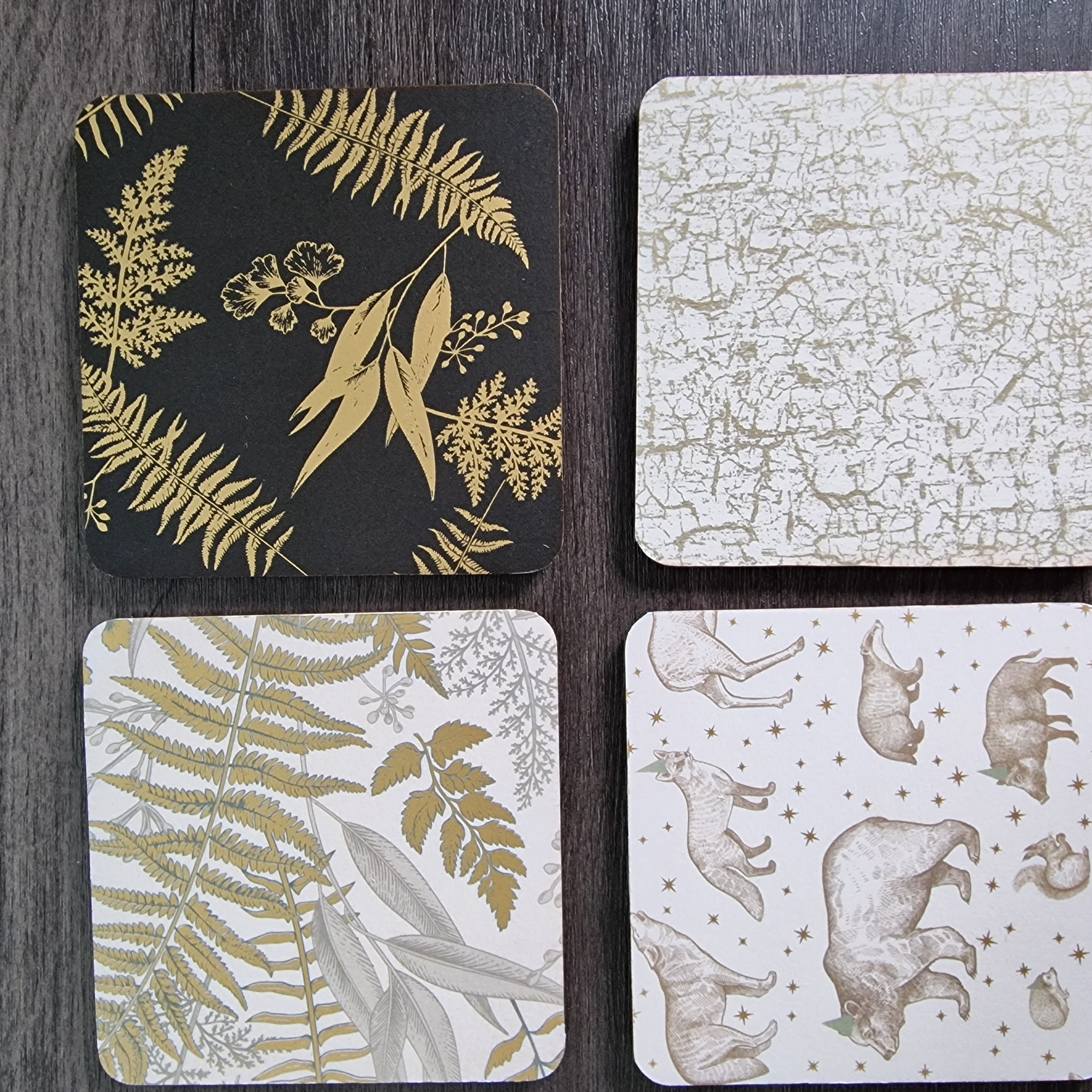 Christmas Coasters Grey & White set of 6 