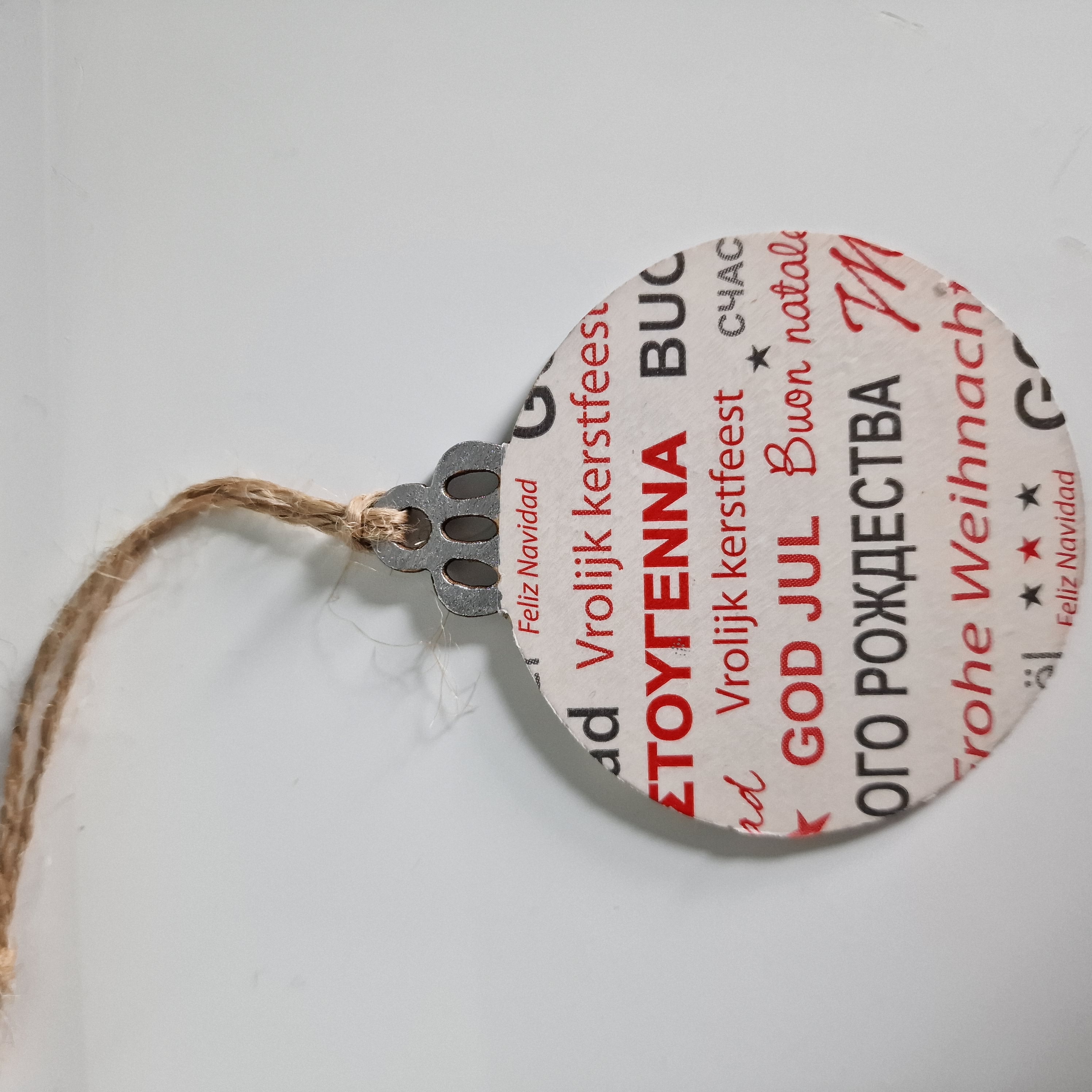 Set of 10 rustic wooden Christmas decorations 