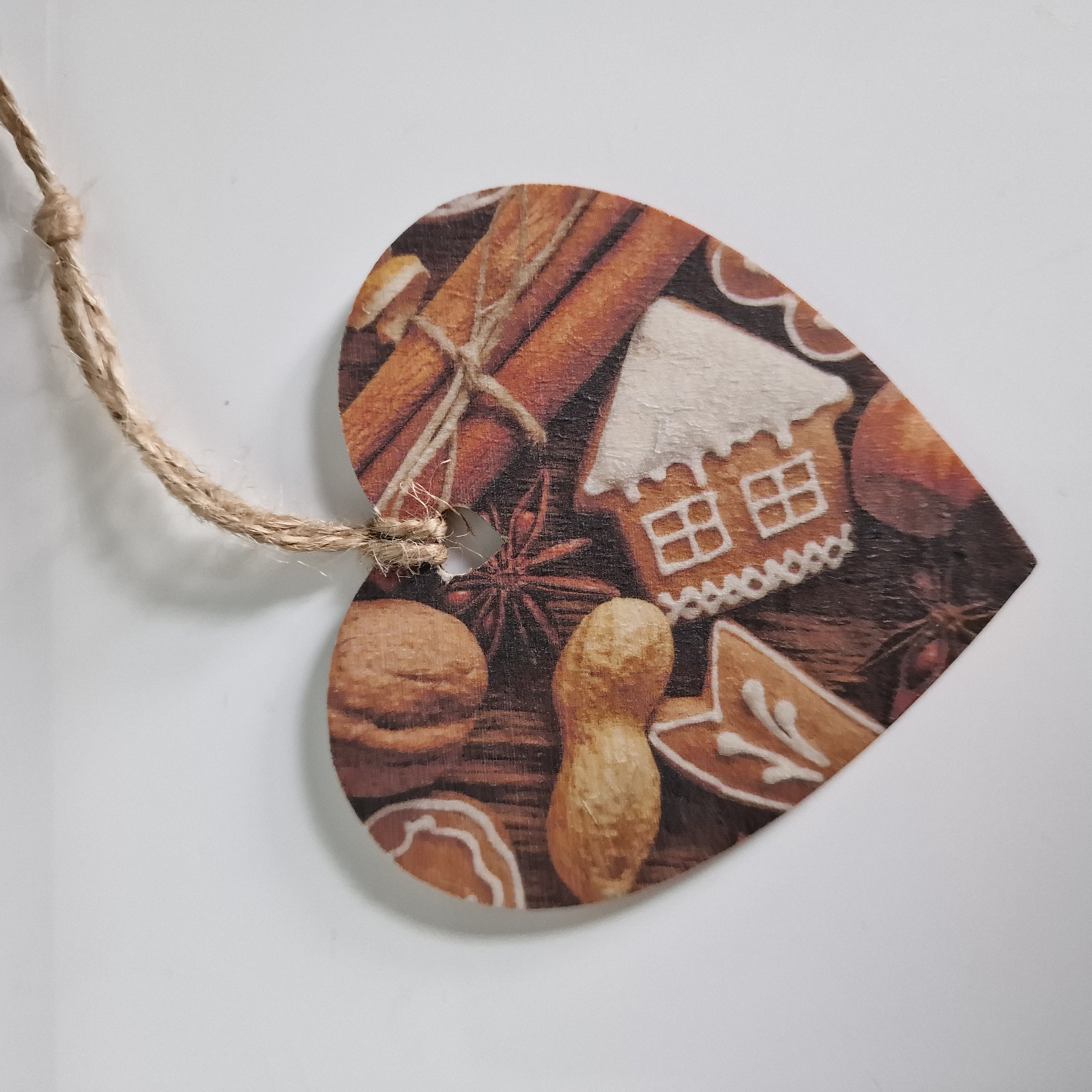 Set of 10 rustic wooden Christmas decorations 