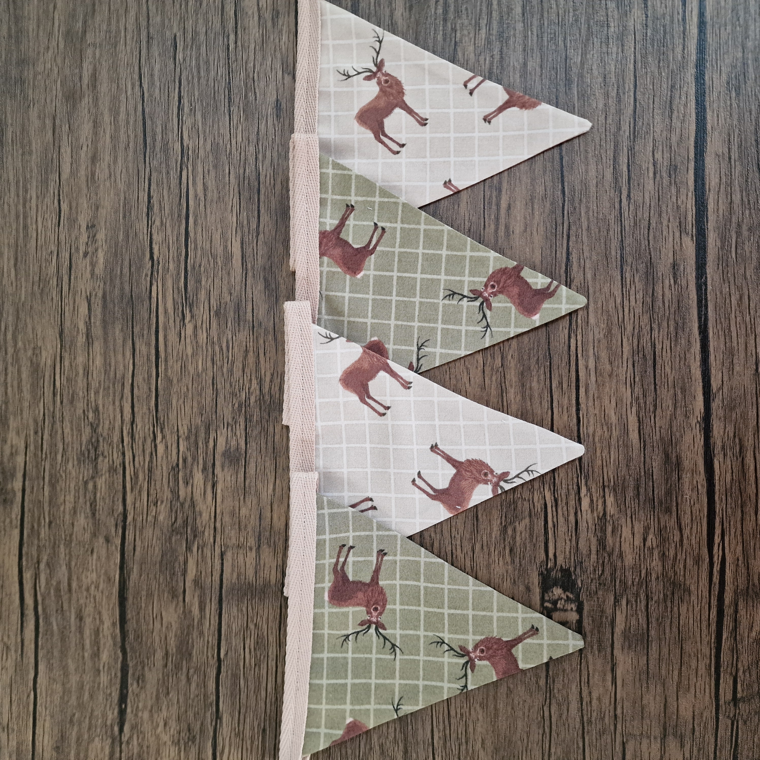 Stag Bunting Sage Green & Beige
