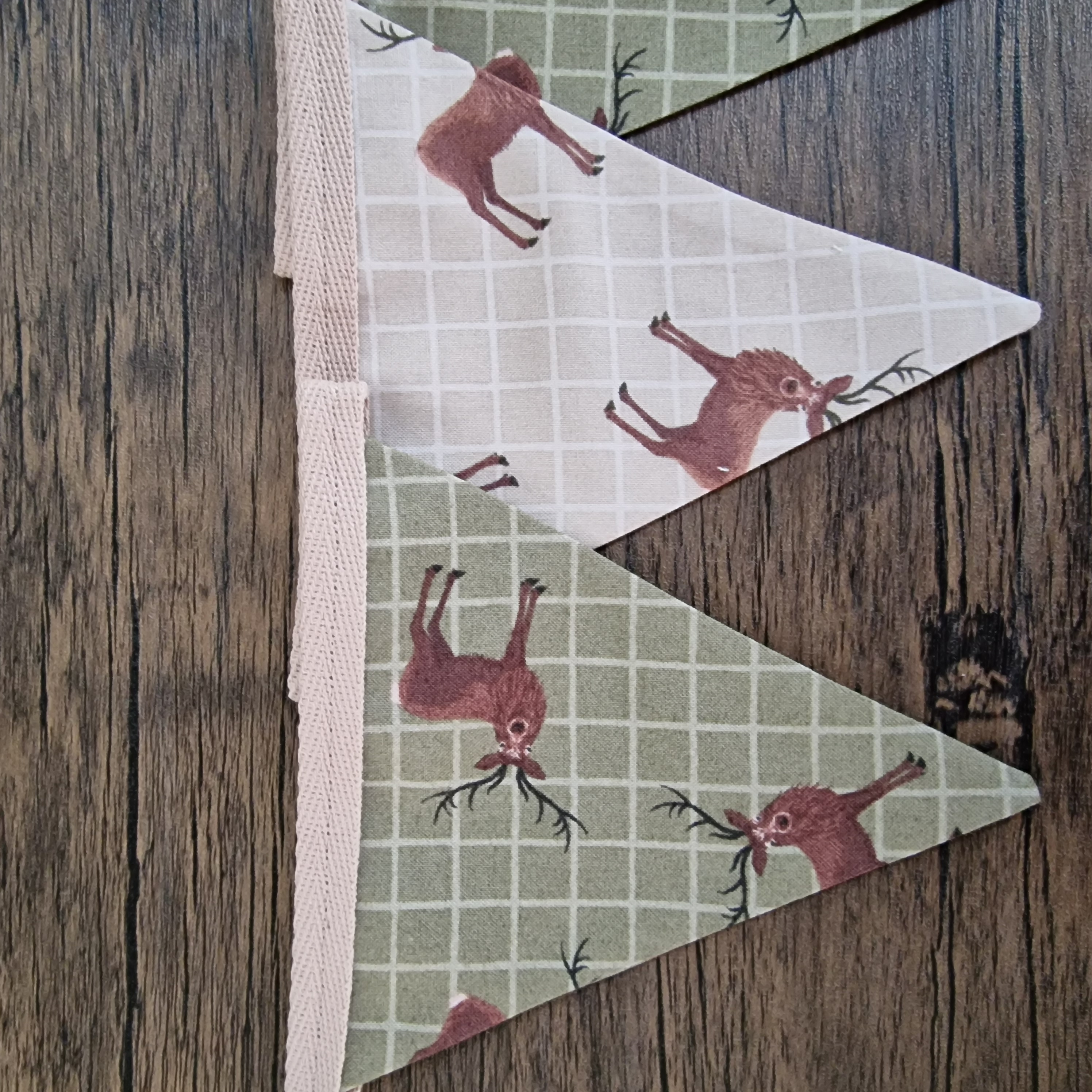 Stag Bunting Sage Green & Beige