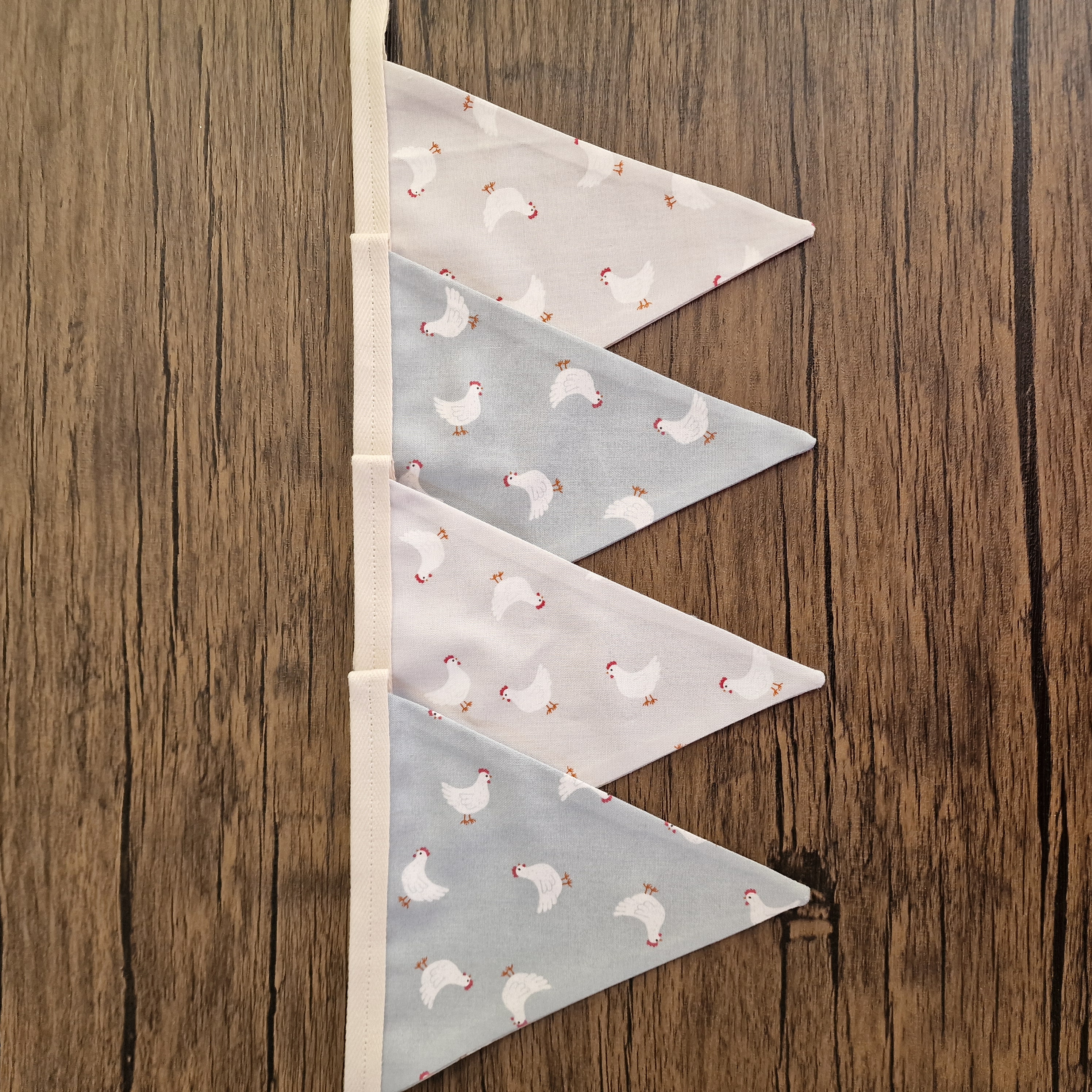 Chicken Bunting Duck Egg Blue & Grey