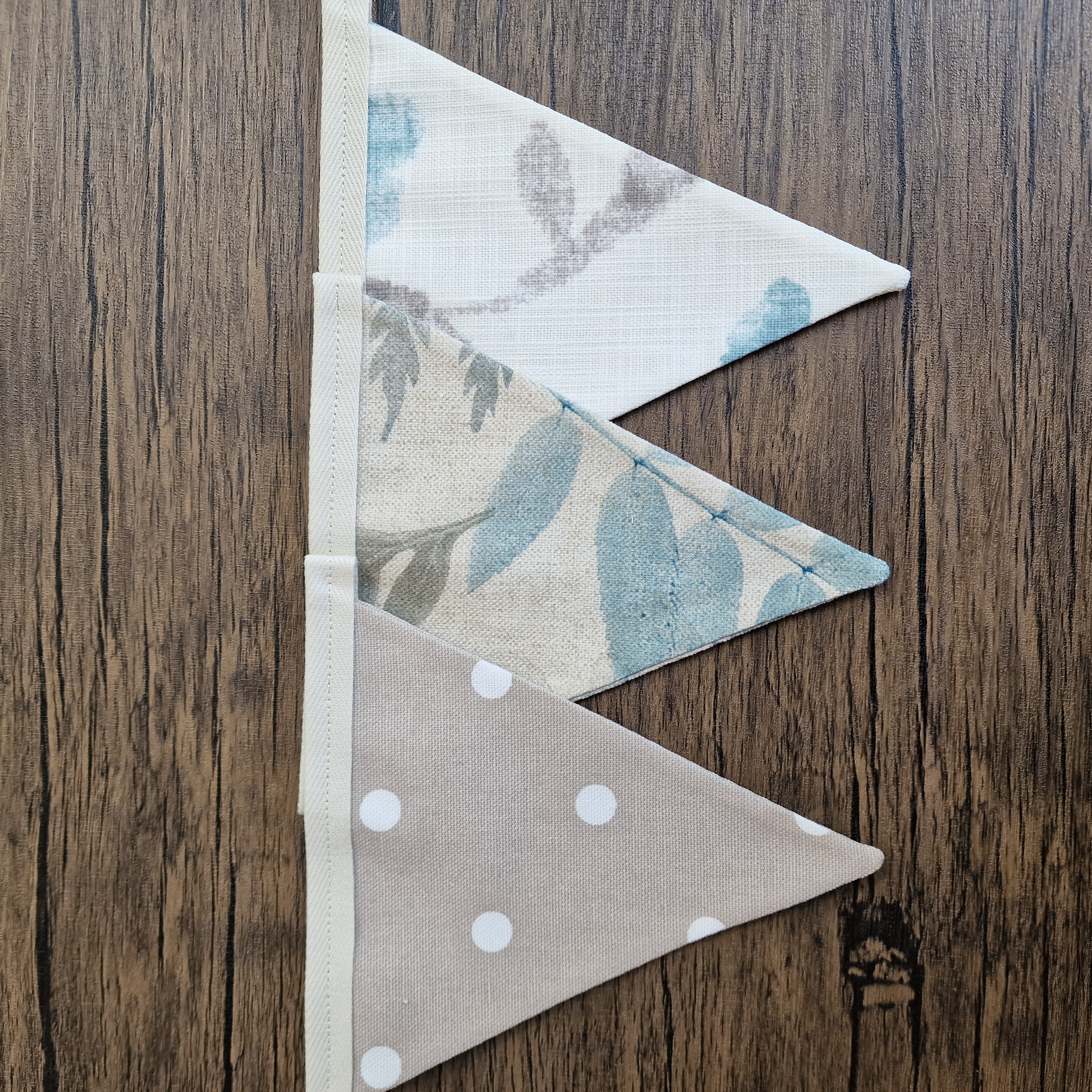 Cream, Blue & Beige Floral Bunting | coastal style