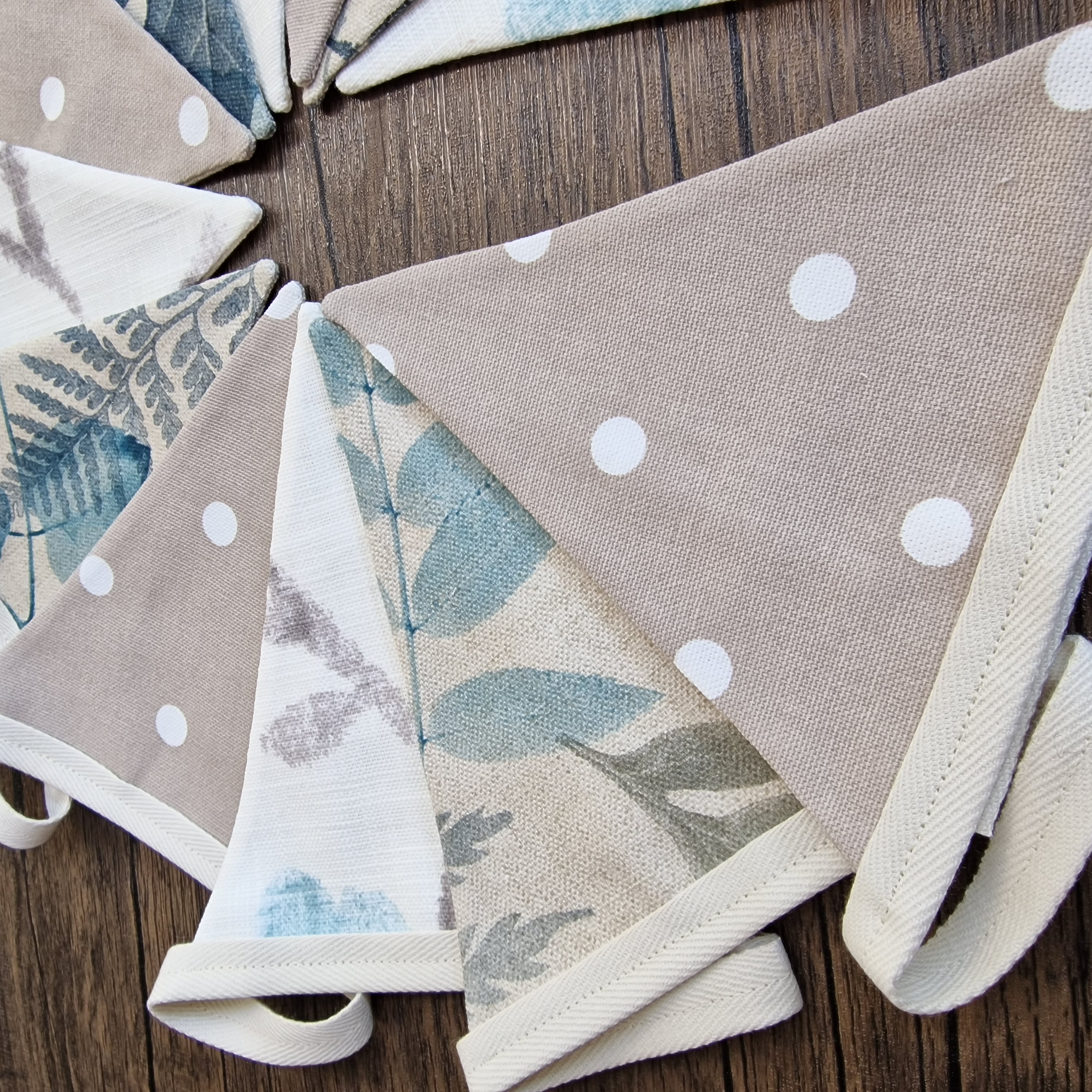Cream, Blue & Beige Floral Bunting | coastal style