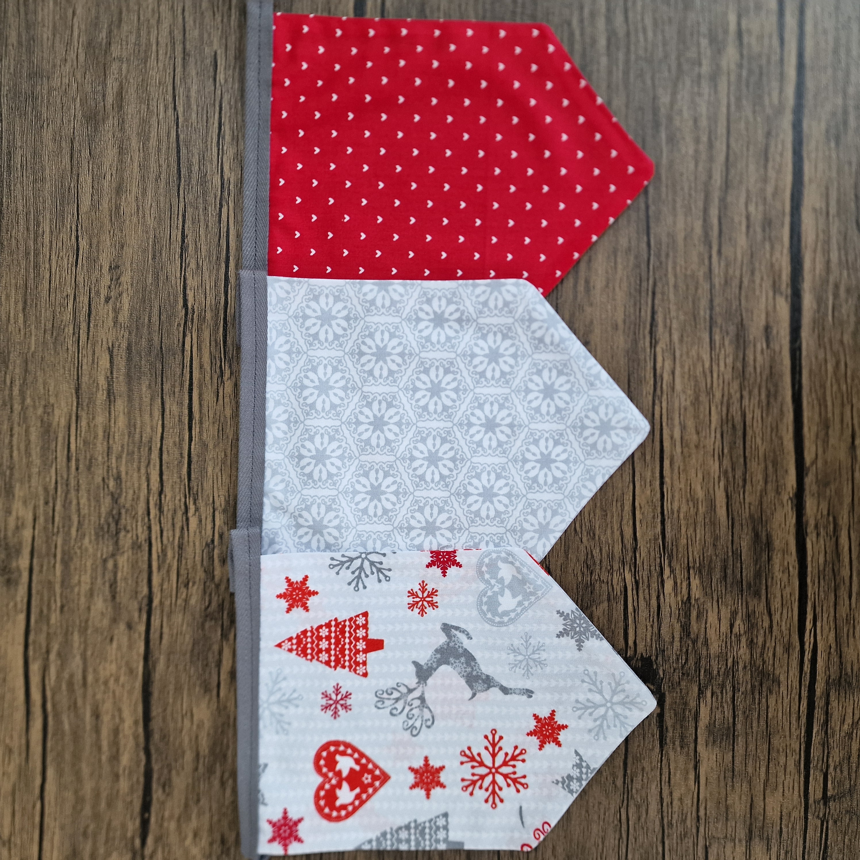 Red and Grey Scandi Christmas Bunting