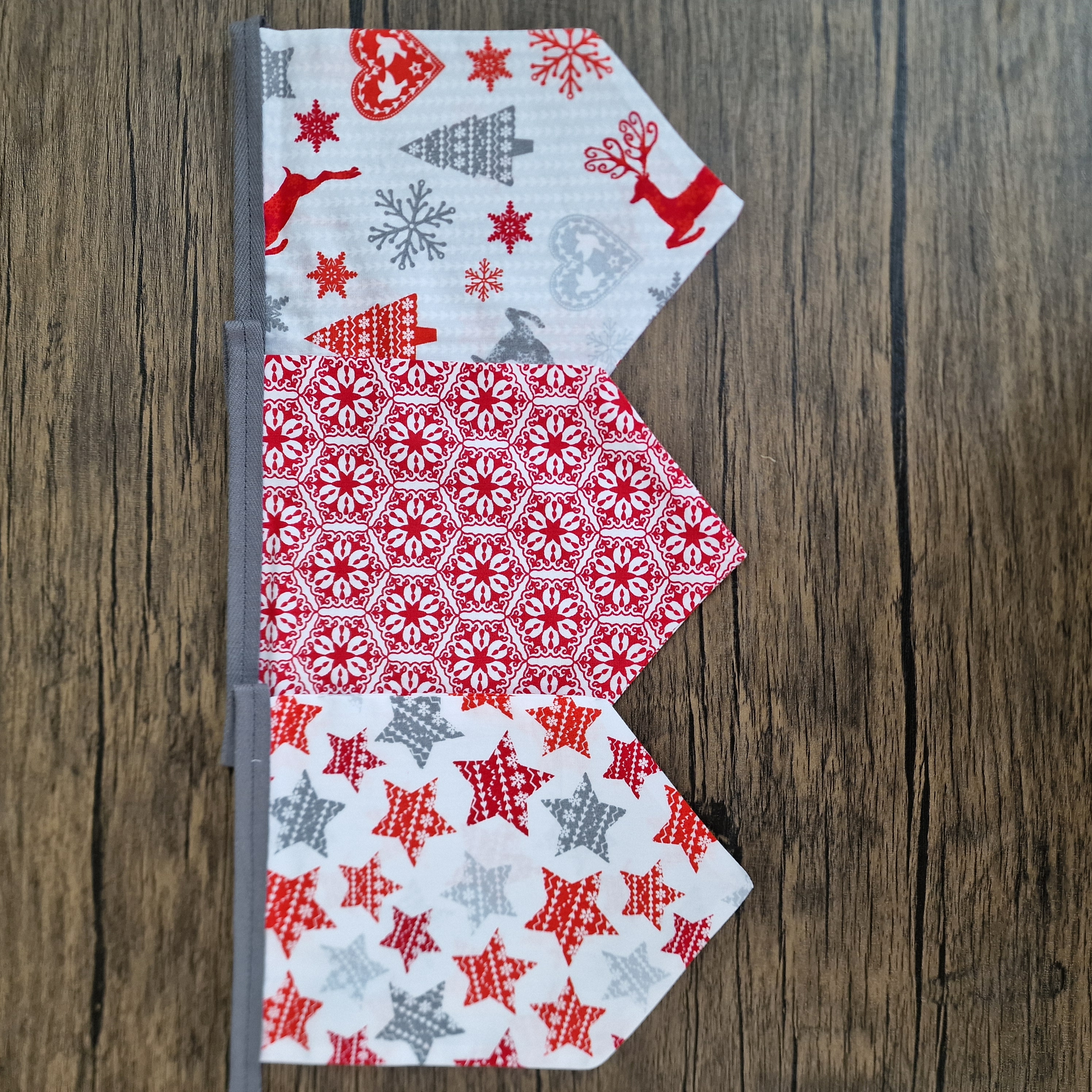 Red and Grey Scandi Christmas Bunting