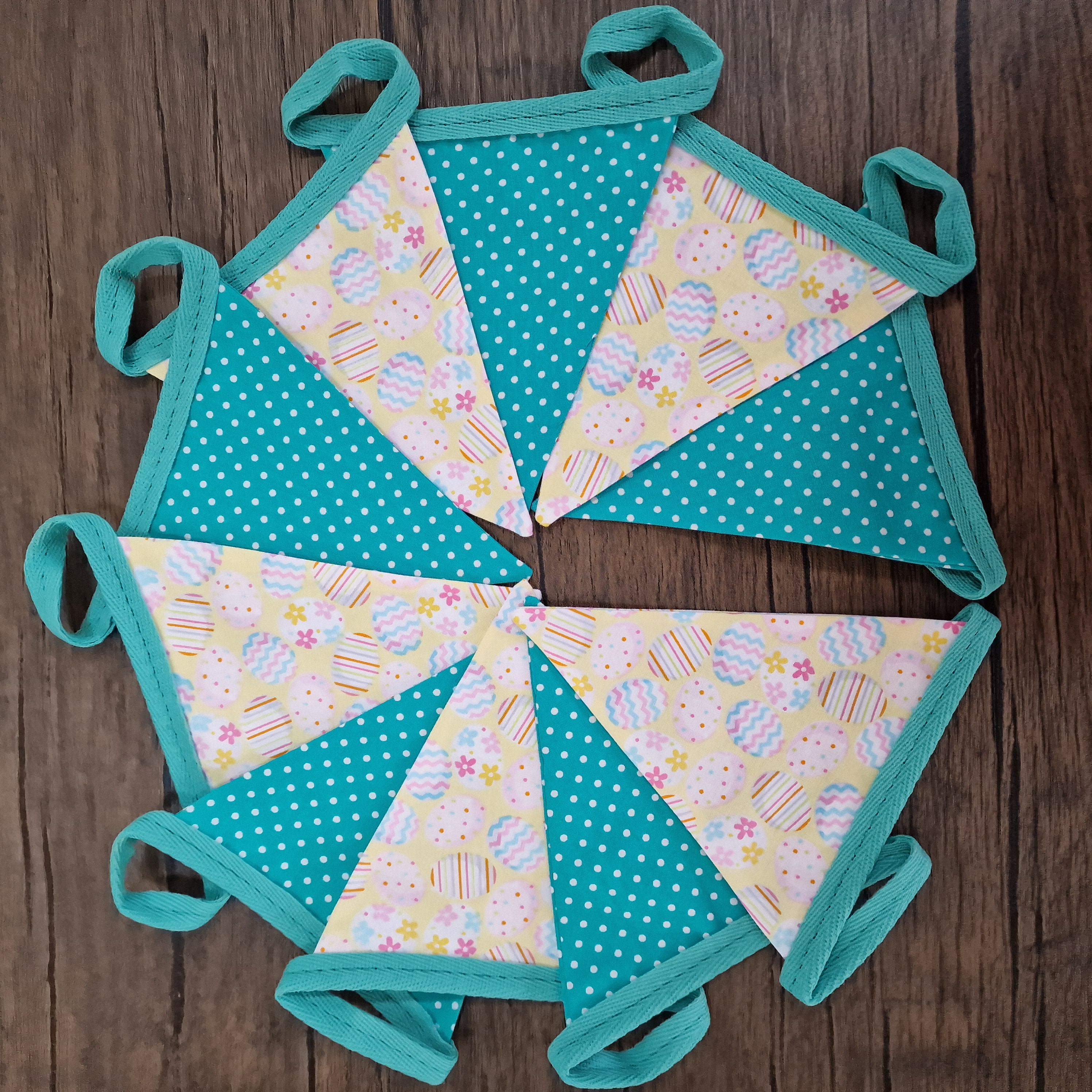 Easter Bunting Yellow and Turquoise 